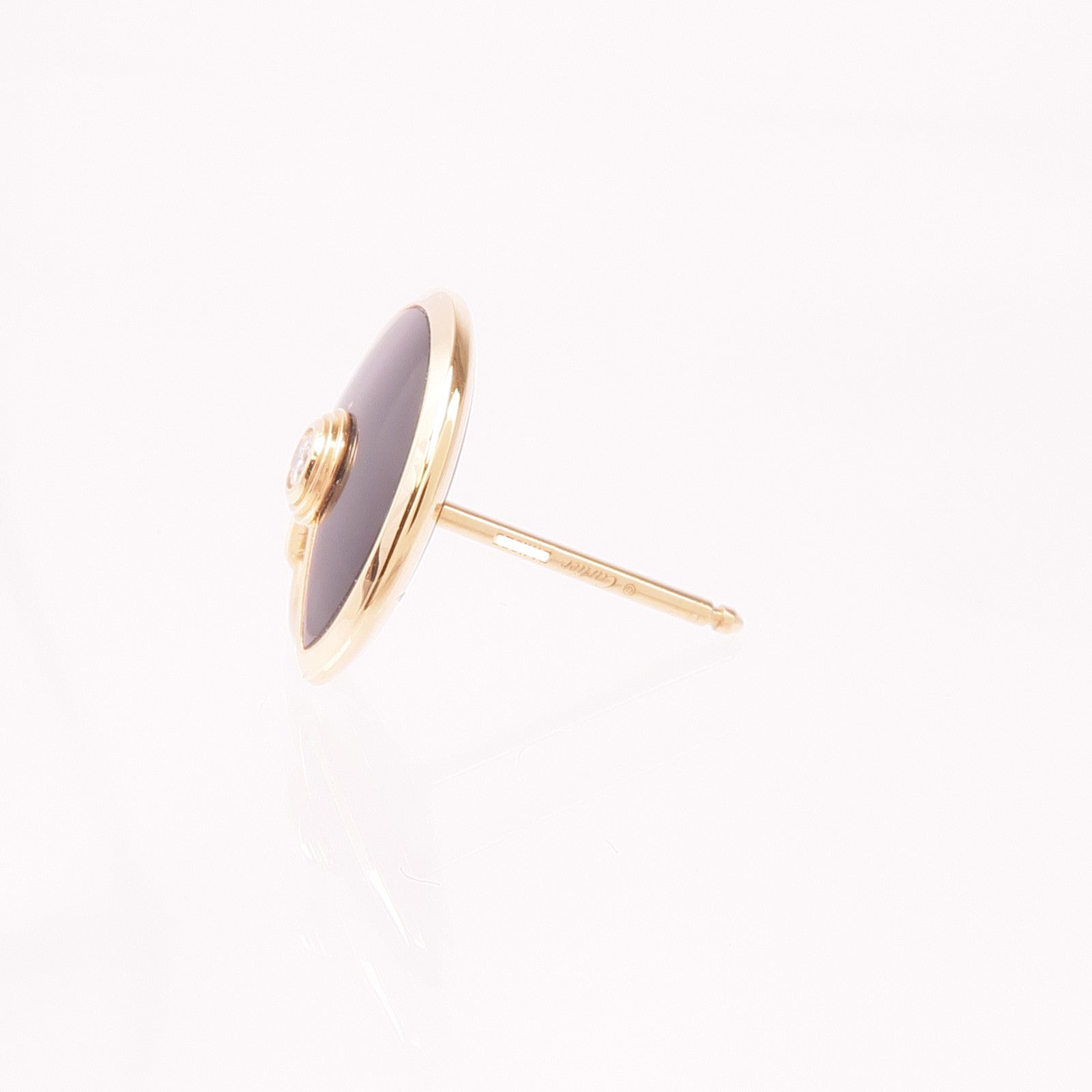 CARTIER 18K玫瑰金Diamond Onyx Earrings黑瑪瑙/鑽石耳環