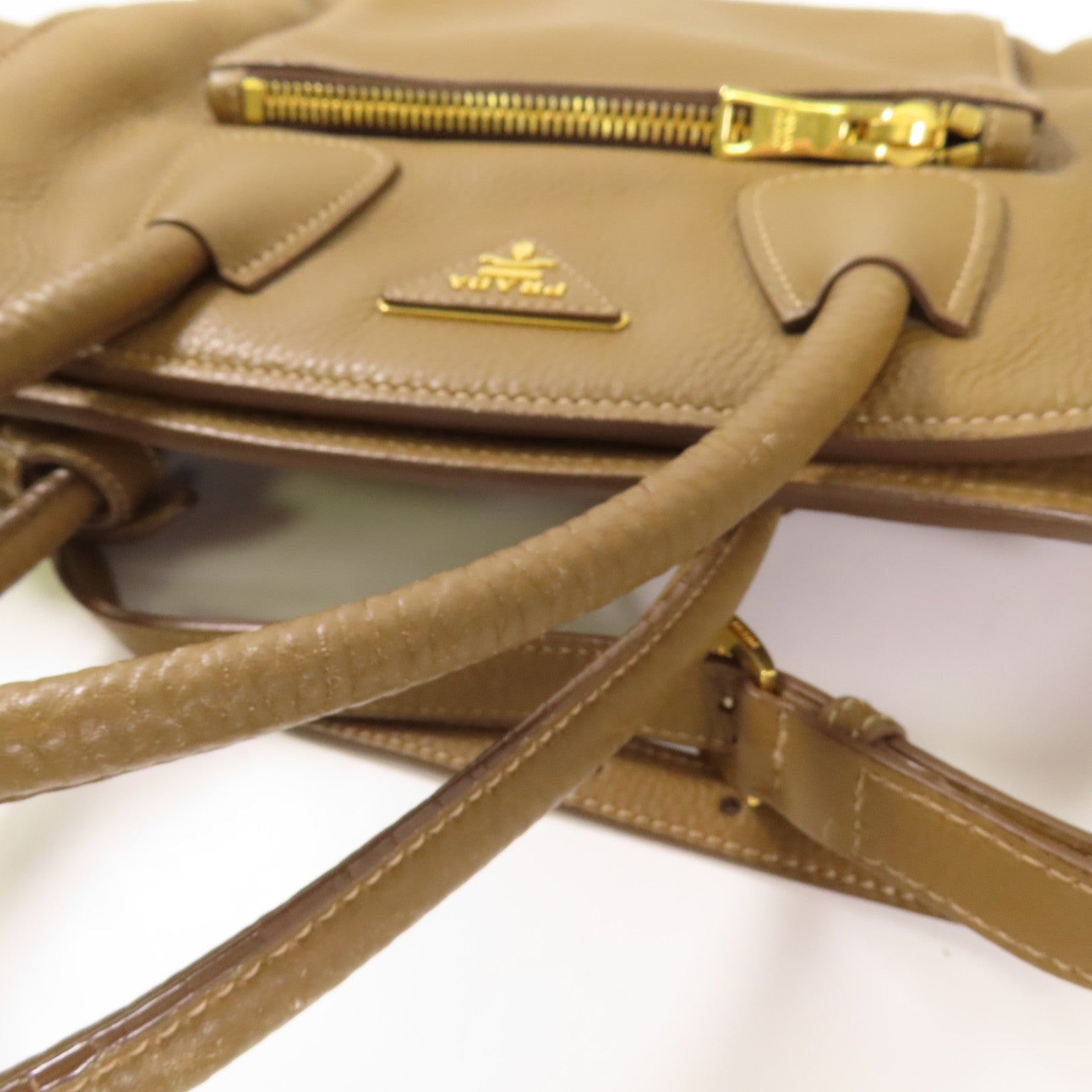 PRADA 牛皮皮革Vit Daino金扣手挽肩背兩用袋
