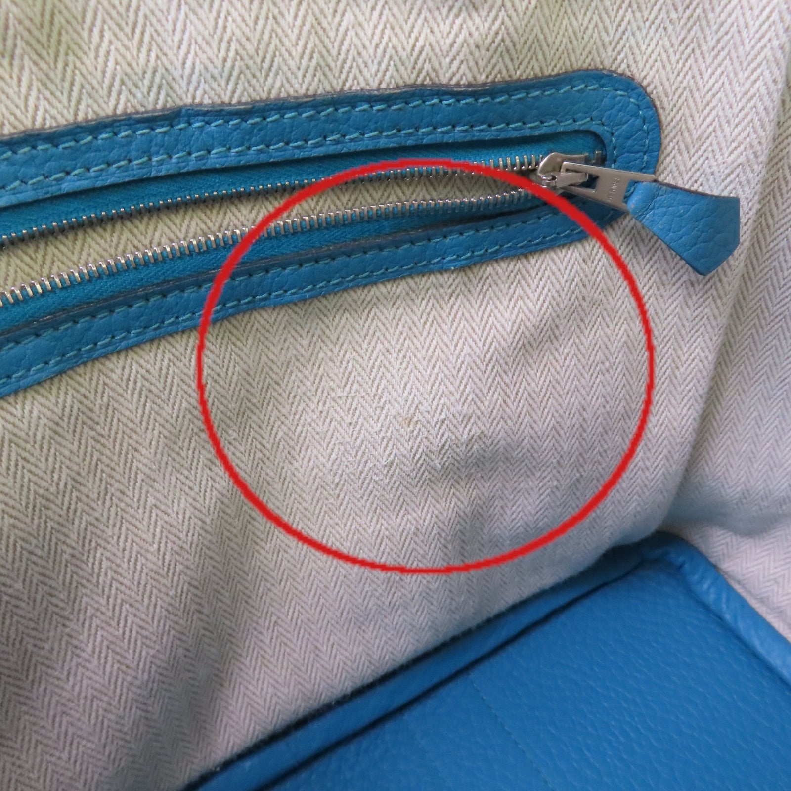 HERMES Negonda皮革Garden Party TPM Tote Bag銀扣手挽袋7B Turquoise/松石藍色