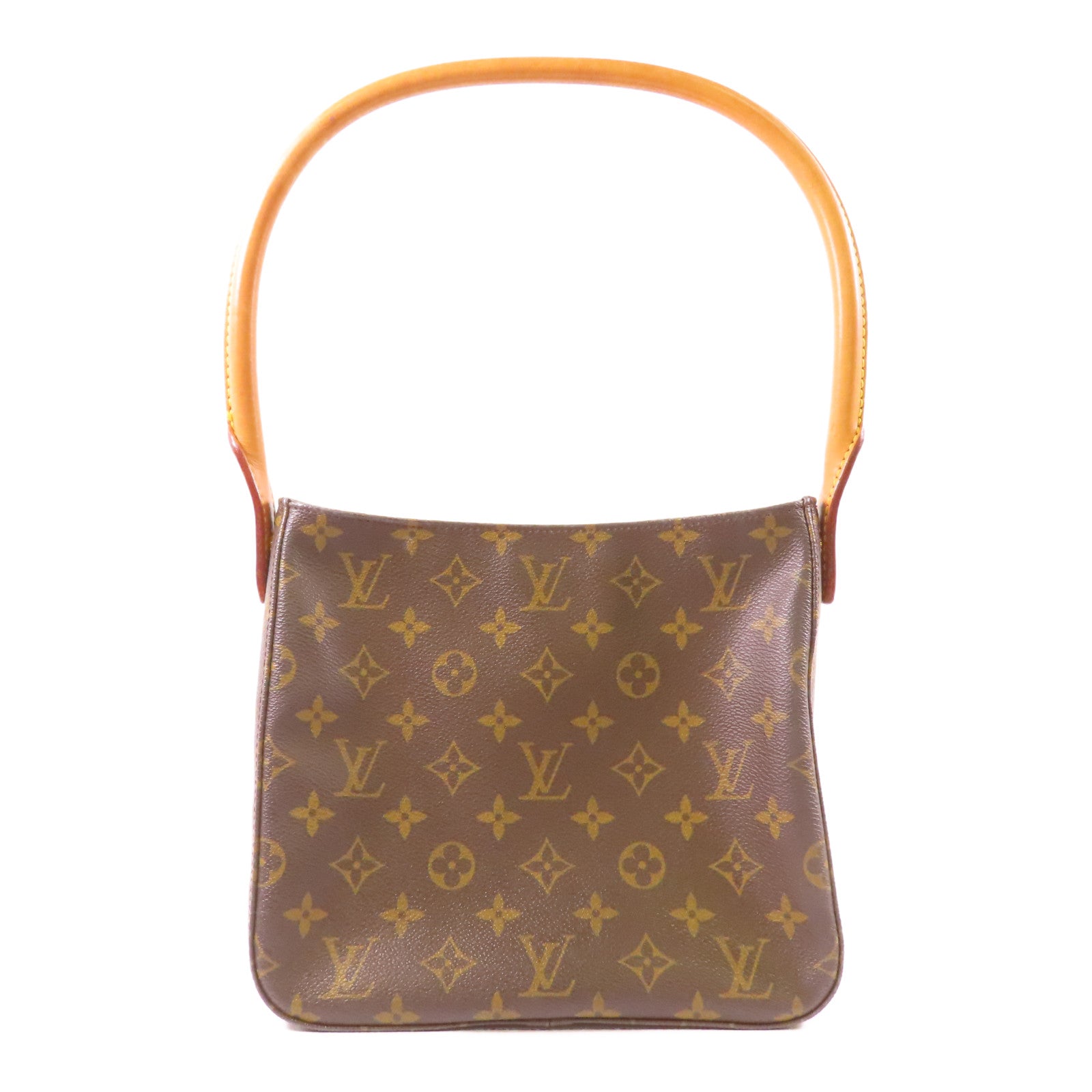 LOUIS VUITTON Monogram Looping MM金扣肩背袋棕色