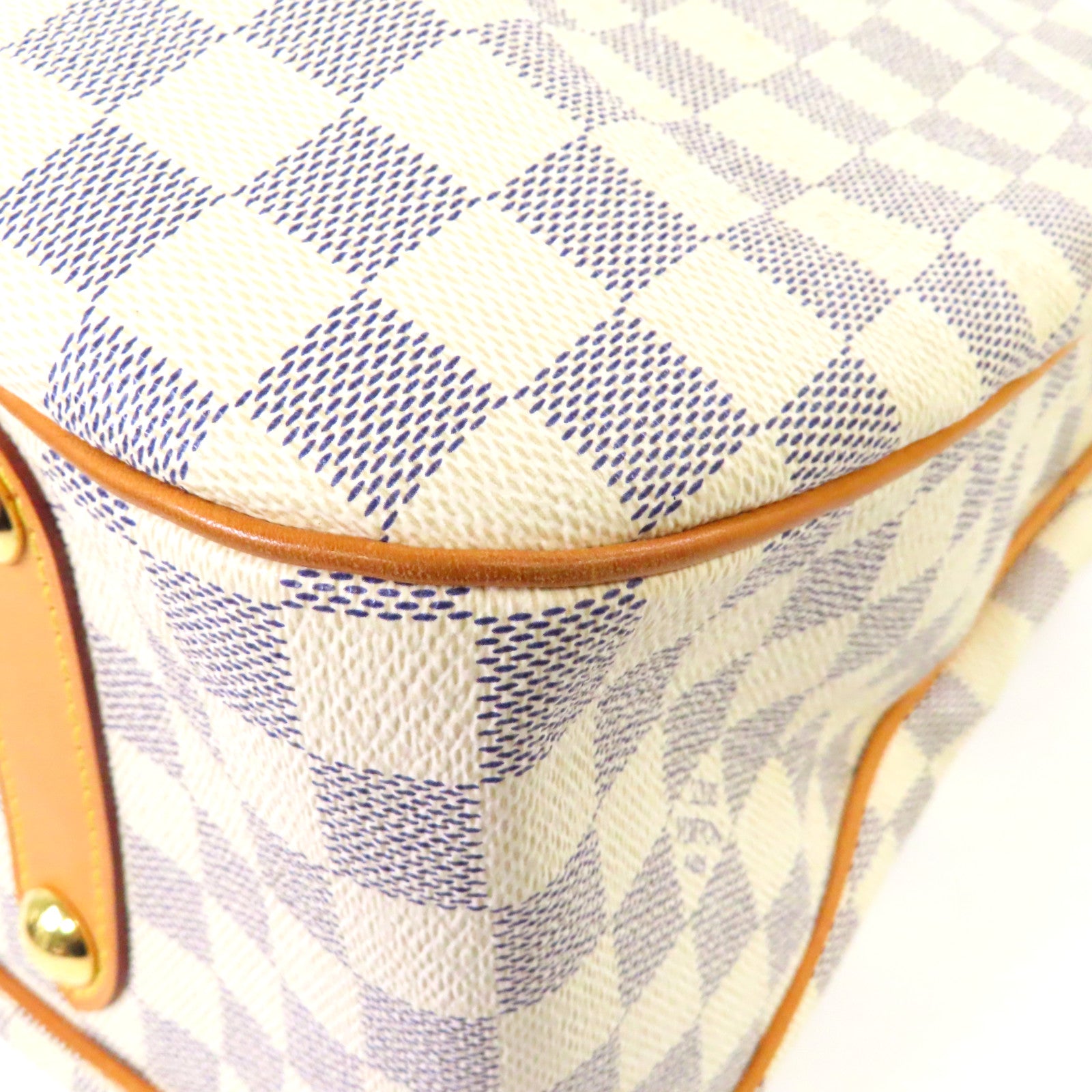 LOUIS VUITTON 【激減優惠】Damier Azur Siracusa GM金扣手挽肩背兩用袋藍色/白色