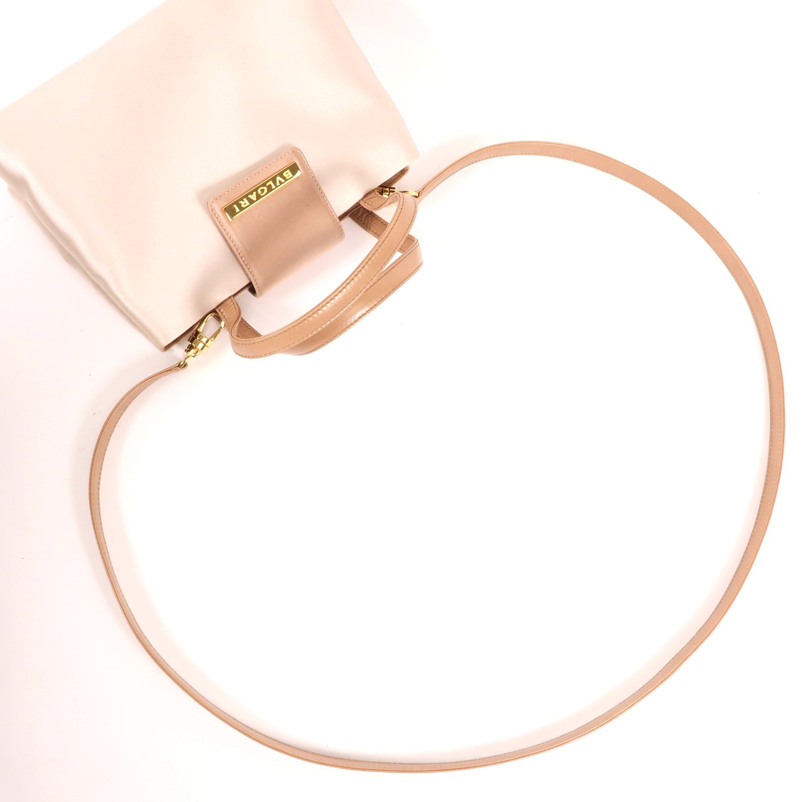 BVLGARI Satin Hand Bag金扣手挽肩背兩用袋