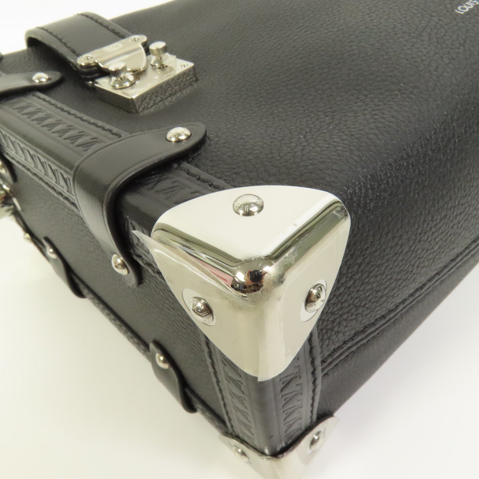 LOUIS VUITTON 牛皮皮革Side Trunk MM銀扣肩背袋