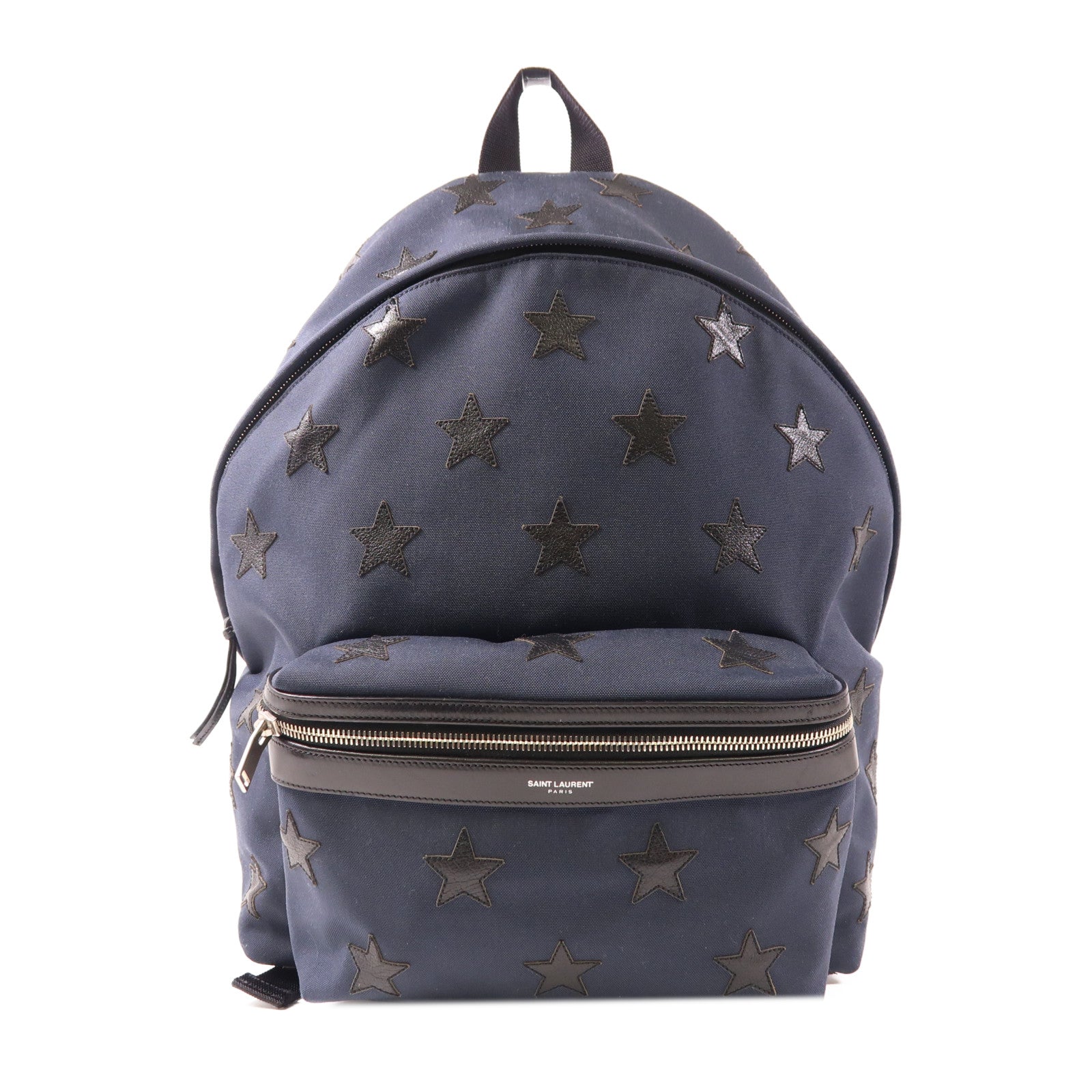 SAINT LAURENT 帆布Backpack銀扣背包