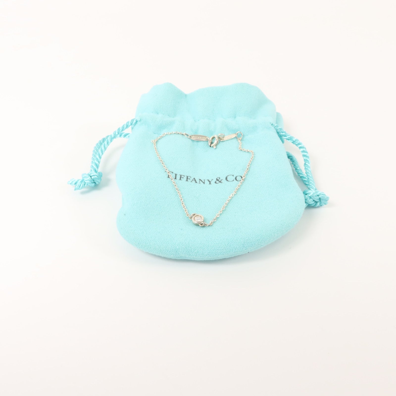 TIFFANY＆CO 925純銀Elsa Peretti Diamond By the Yard手鏈