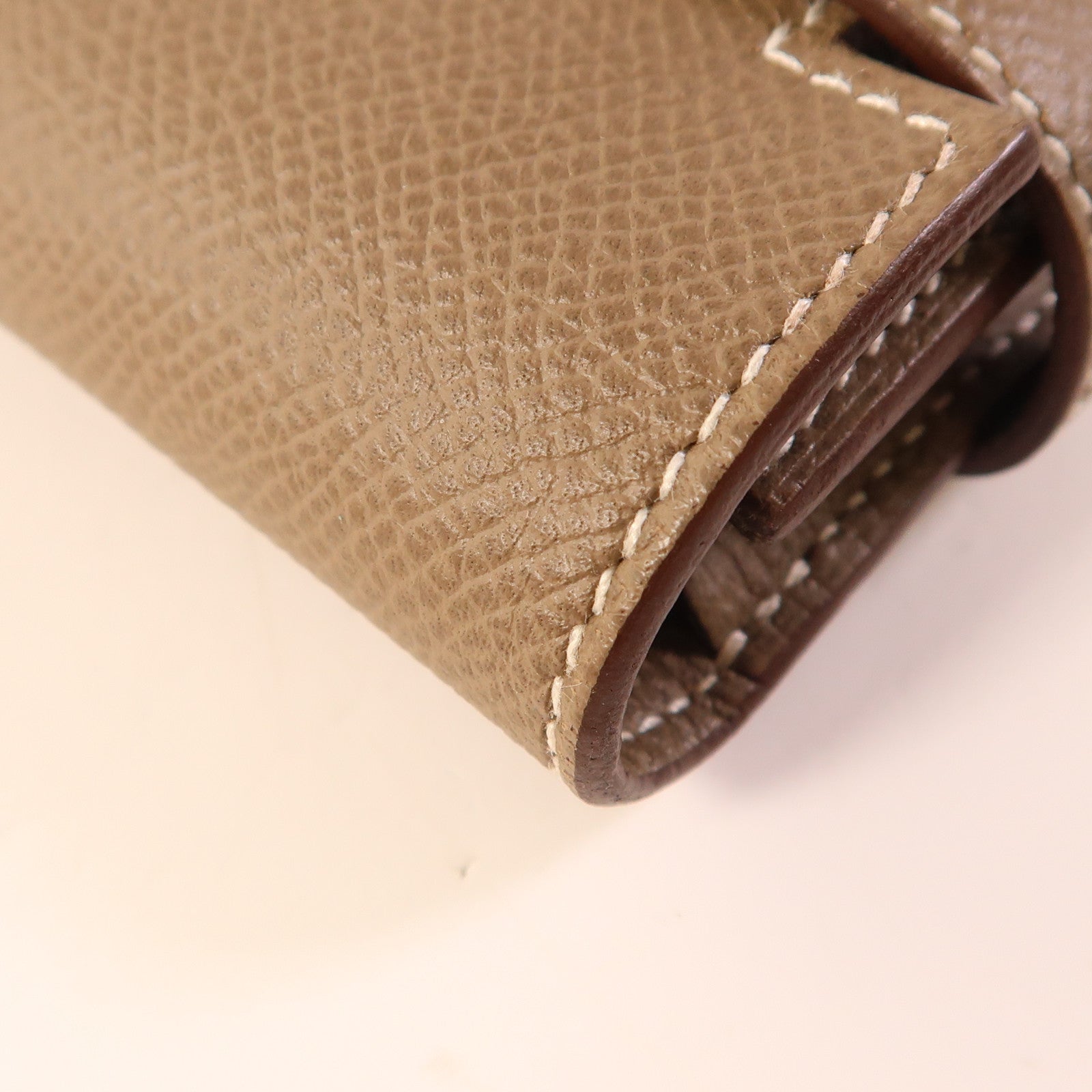 HERMES Epsom皮革Kelly Long Wallet銀扣長錢包Etoupe