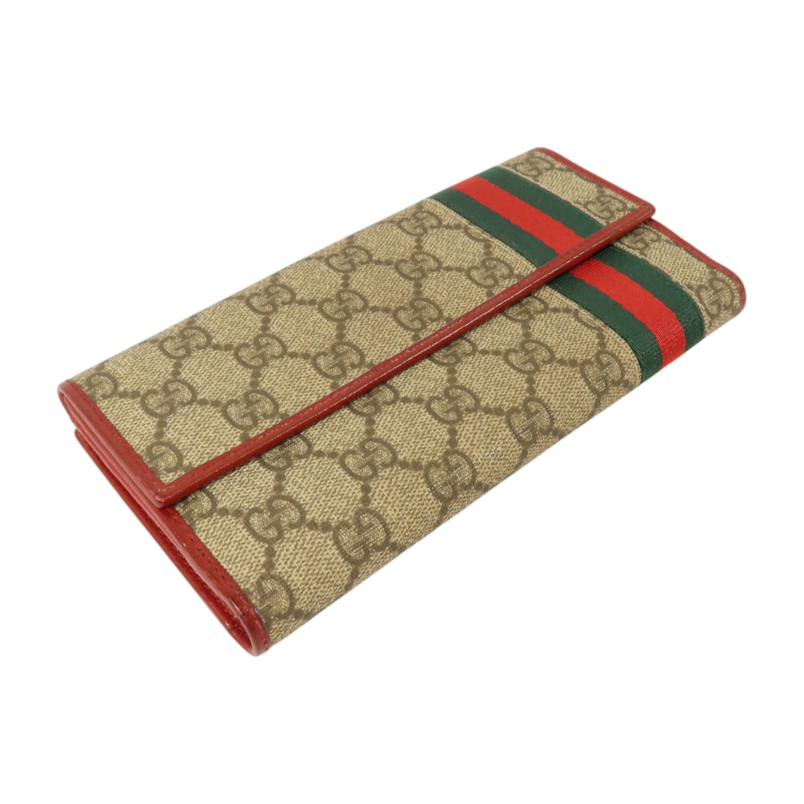 GUCCI 塗層帆布Wed Continental Long Wallet金扣長錢包