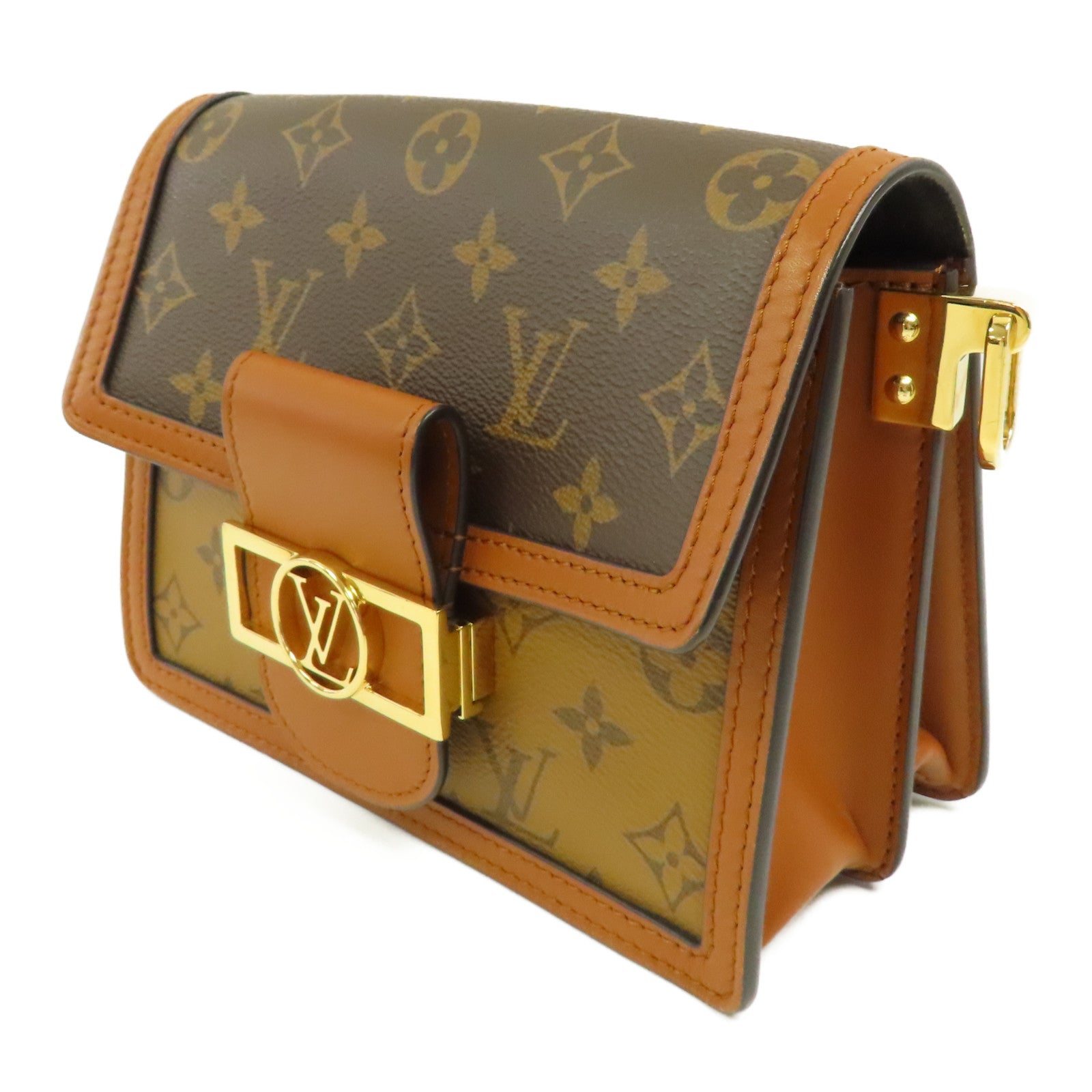 LOUIS VUITTON Monogrqam Reverse Mini Dauphine肩背袋棕色