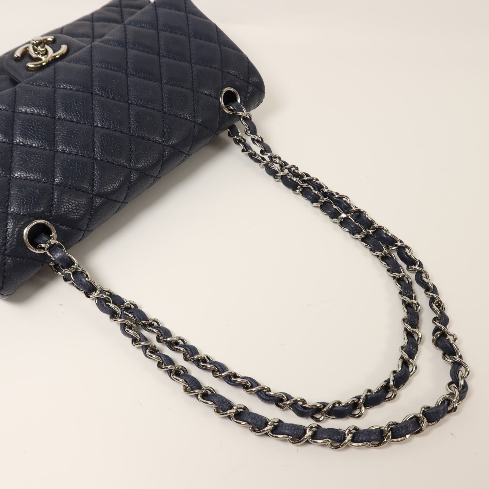 CHANEL 牛皮皮革Classic 25銀扣鏈帶肩背袋
