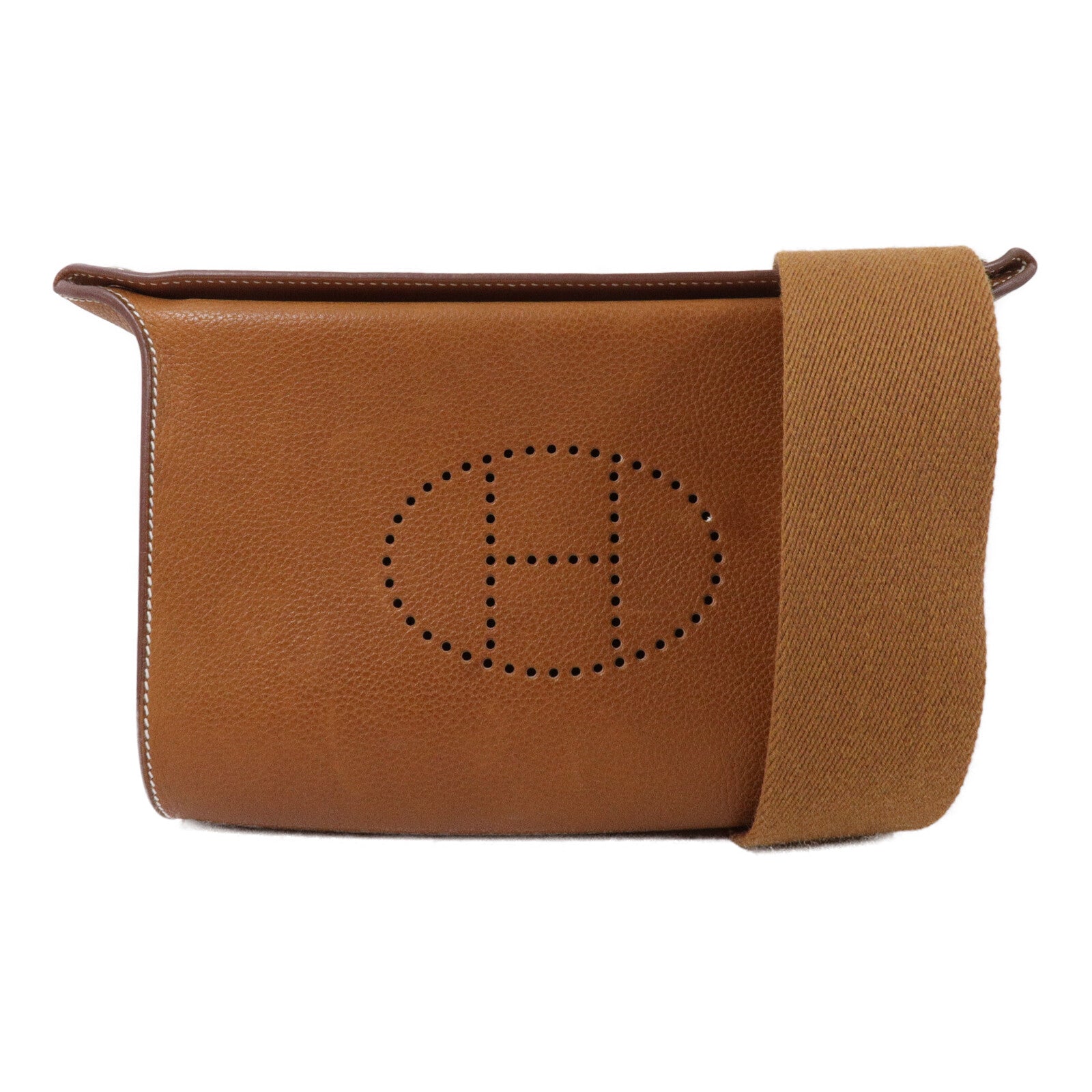HERMES Barenia皮革Videpohes肩背袋Fauve