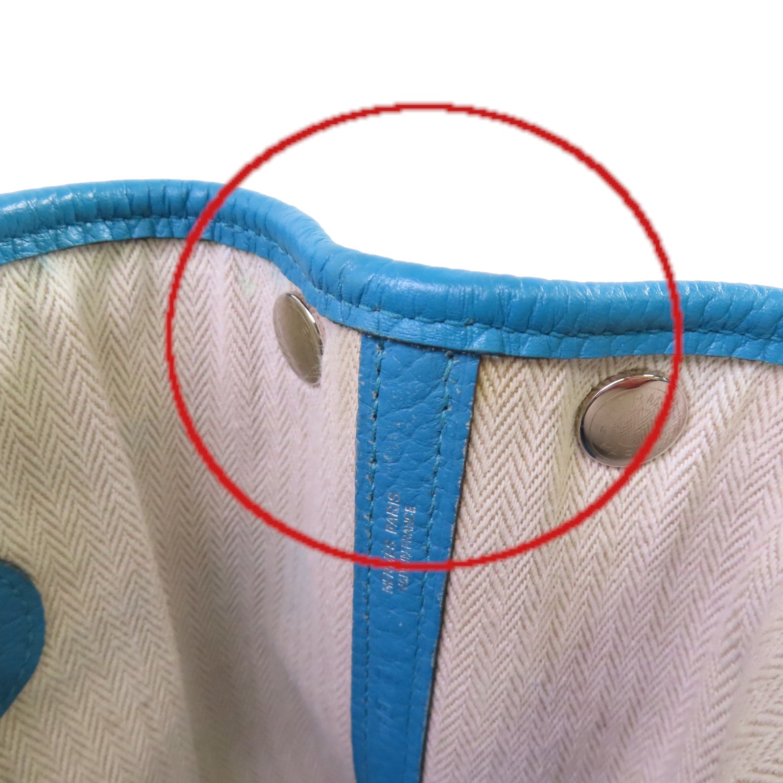 HERMES Negonda皮革Garden Party TPM Tote Bag銀扣手挽袋7B Turquoise/松石藍色