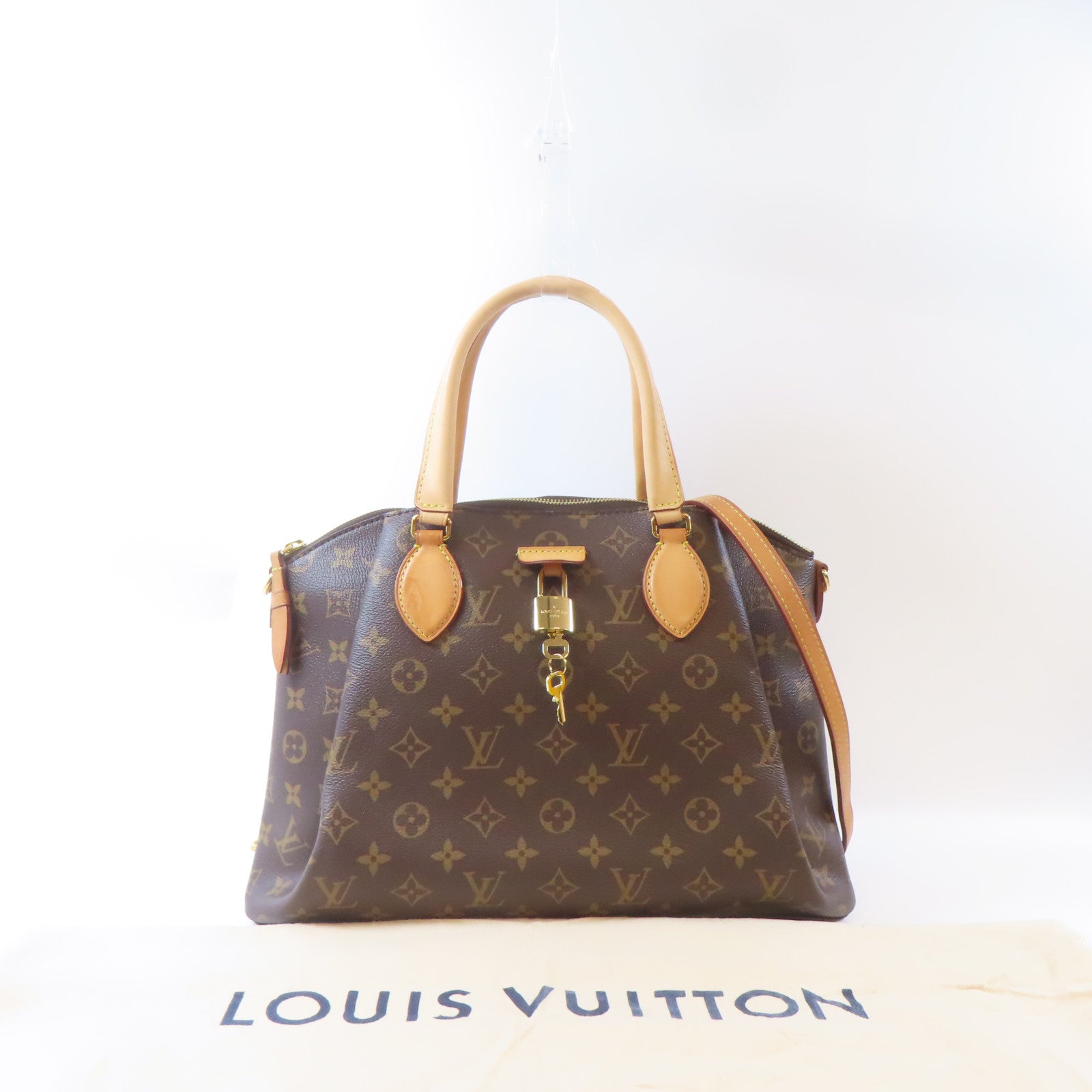 LOUIS VUITTON Monogram Rivoli MM金扣手挽肩背兩用袋啡色