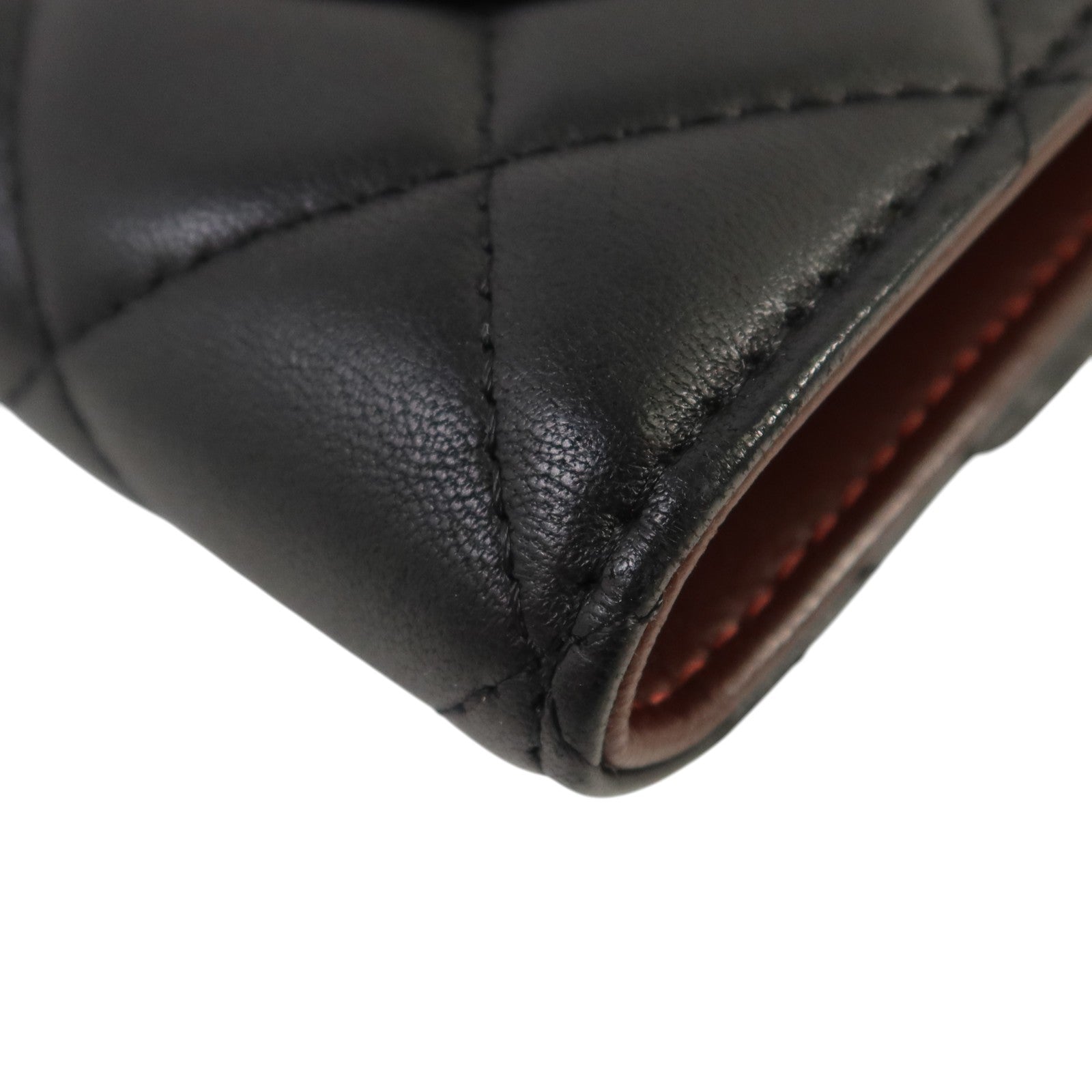 CHANEL 羊皮皮革Long Wallet銀扣長錢包