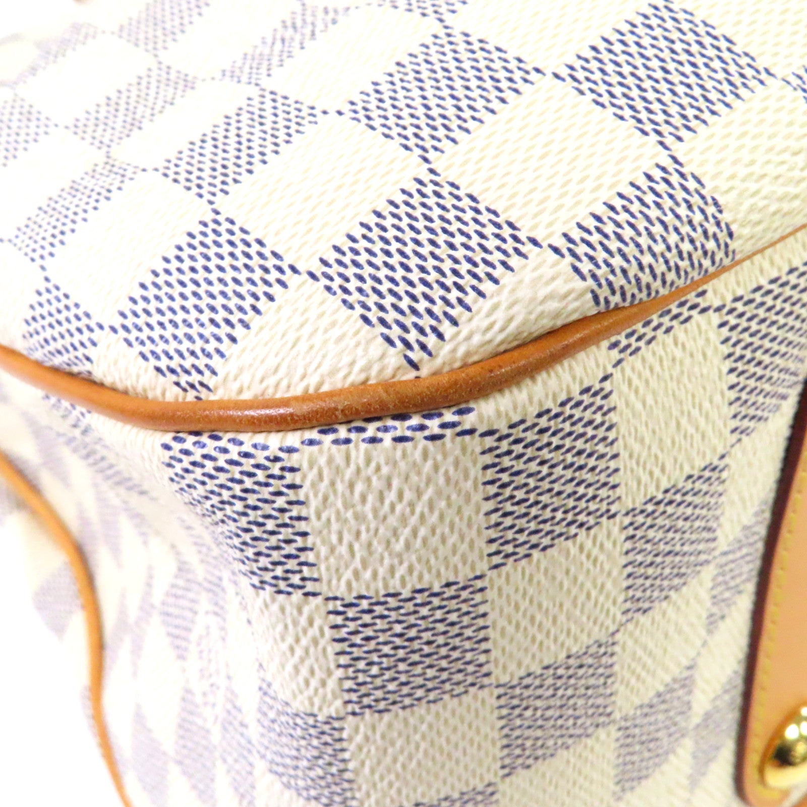 LOUIS VUITTON 【激減優惠】Damier Azur Siracusa GM金扣手挽肩背兩用袋藍色/白色