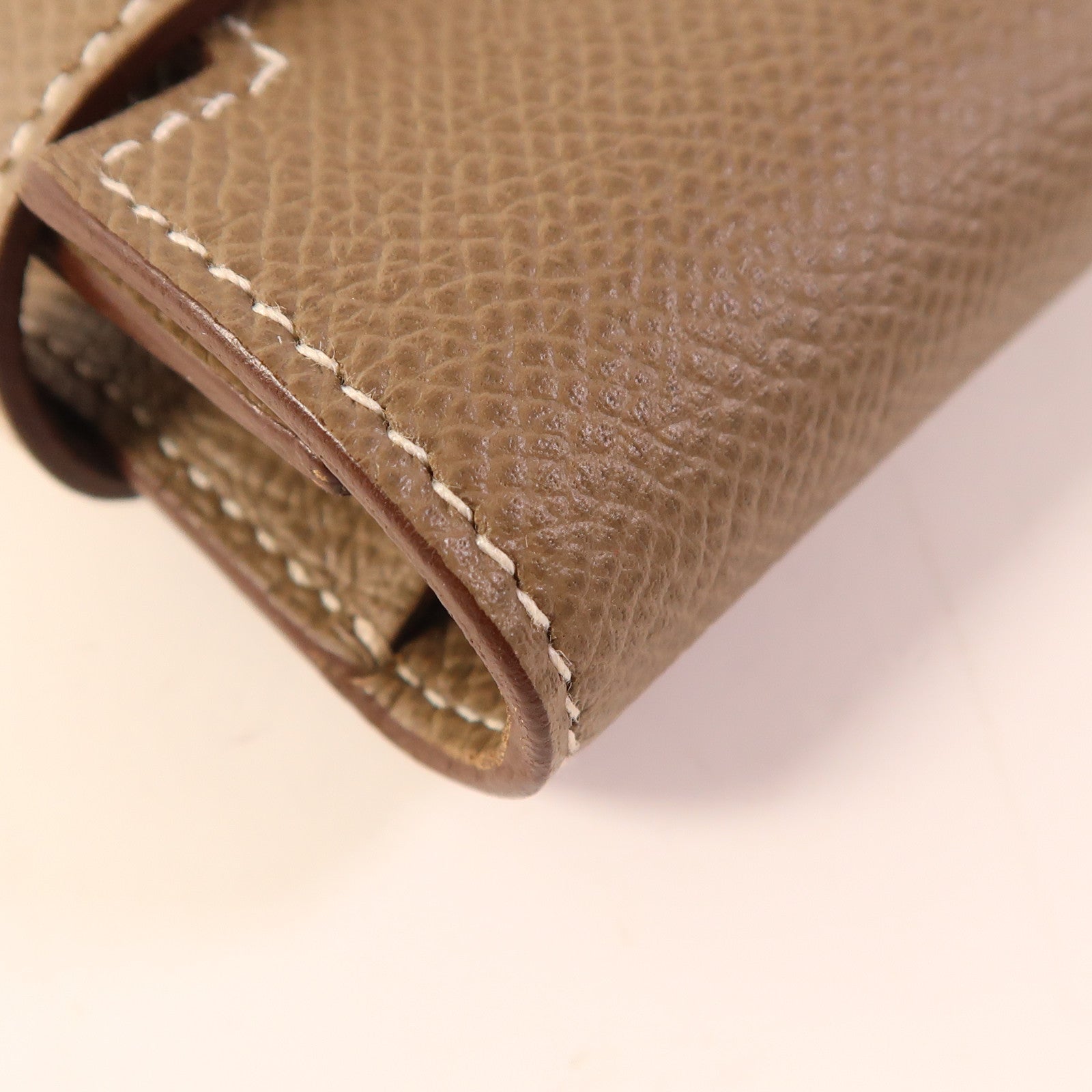HERMES Epsom皮革Kelly Long Wallet銀扣長錢包Etoupe