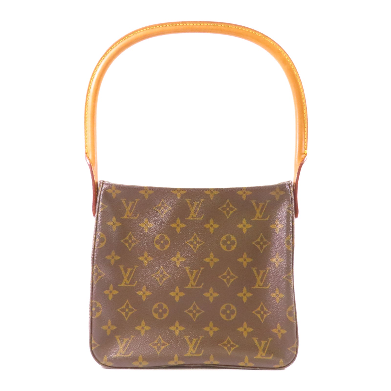LOUIS VUITTON Monogram Looping MM金扣肩背袋棕色