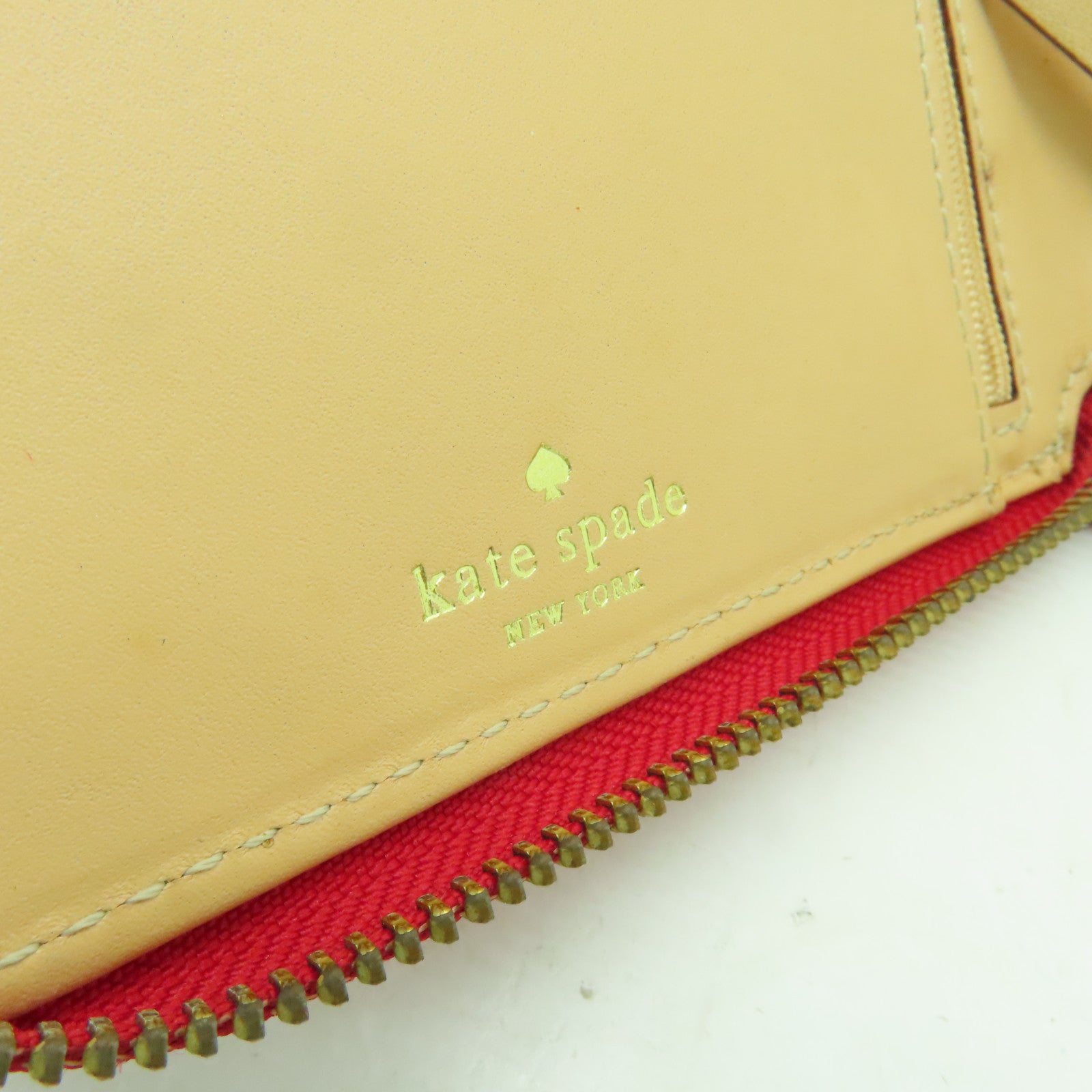 Kate Spade 【激減優惠】牛皮皮革Wallet Pouch金扣手拿包紅色