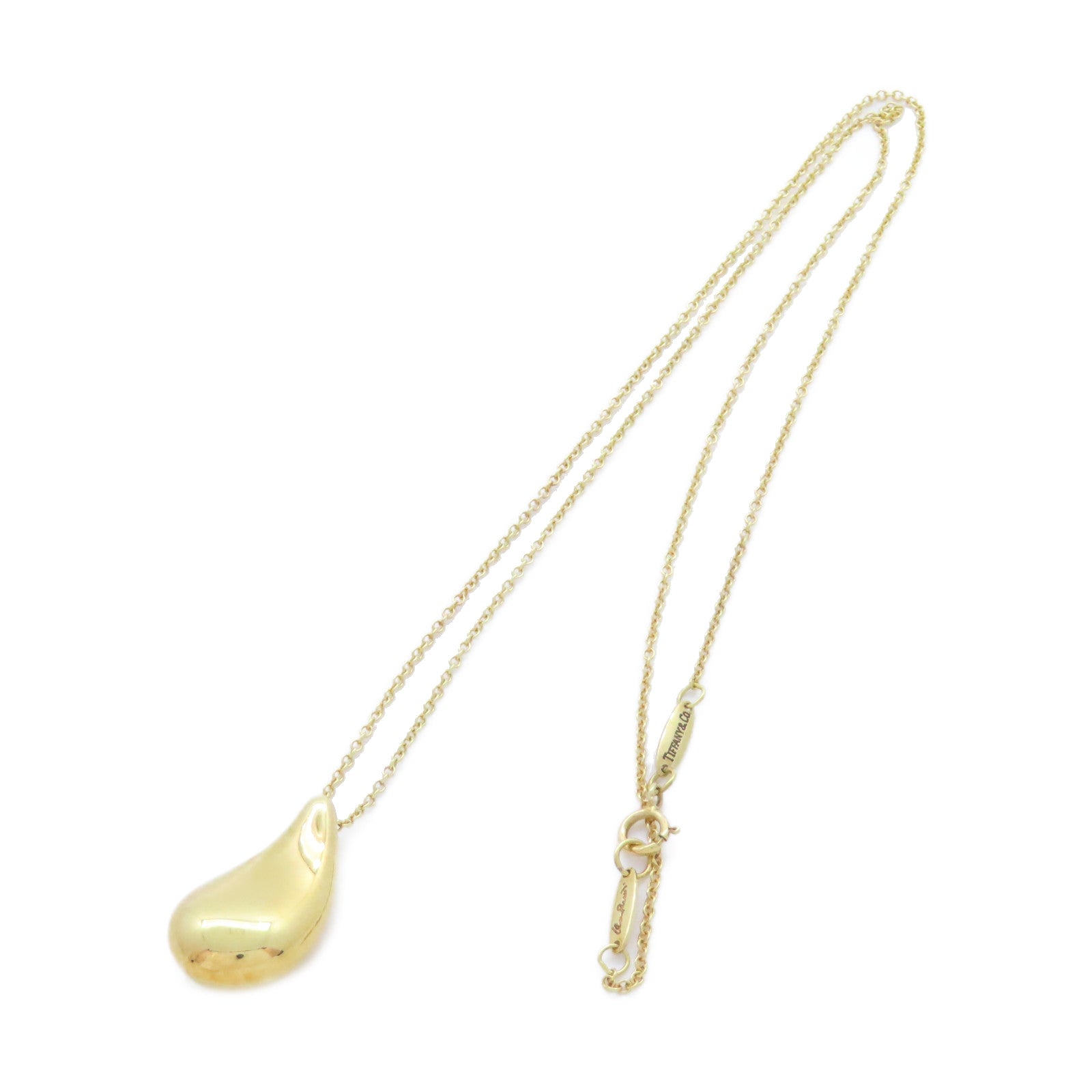 TIFFANY＆CO 18K黃金Teardrop Necklace金扣項鏈