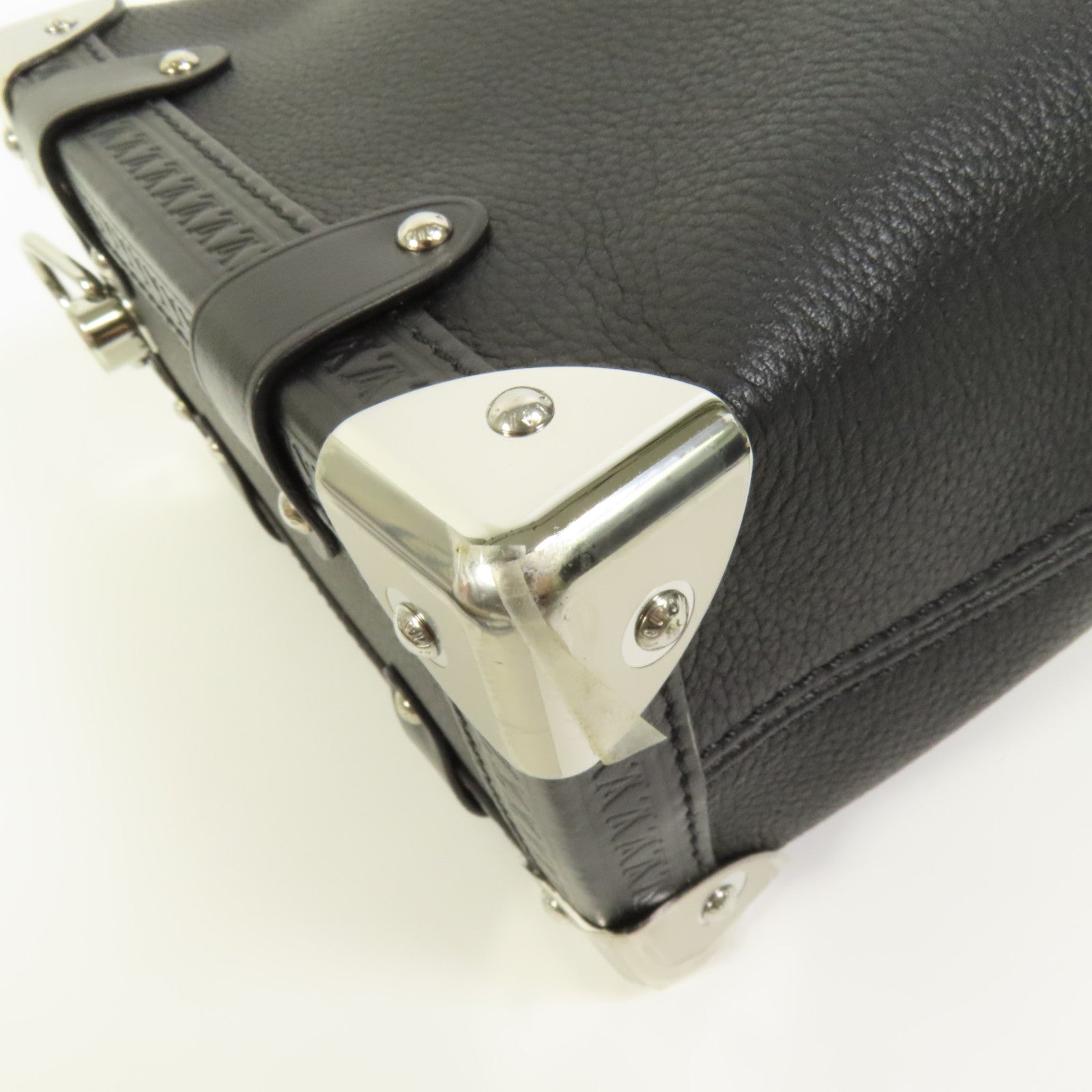 LOUIS VUITTON 牛皮皮革Side Trunk MM銀扣肩背袋