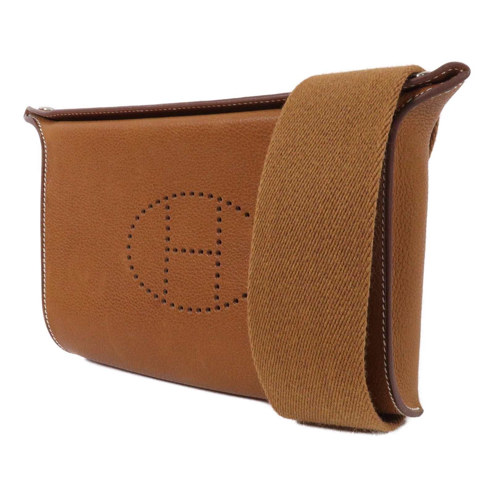 HERMES Barenia皮革Videpohes肩背袋Fauve