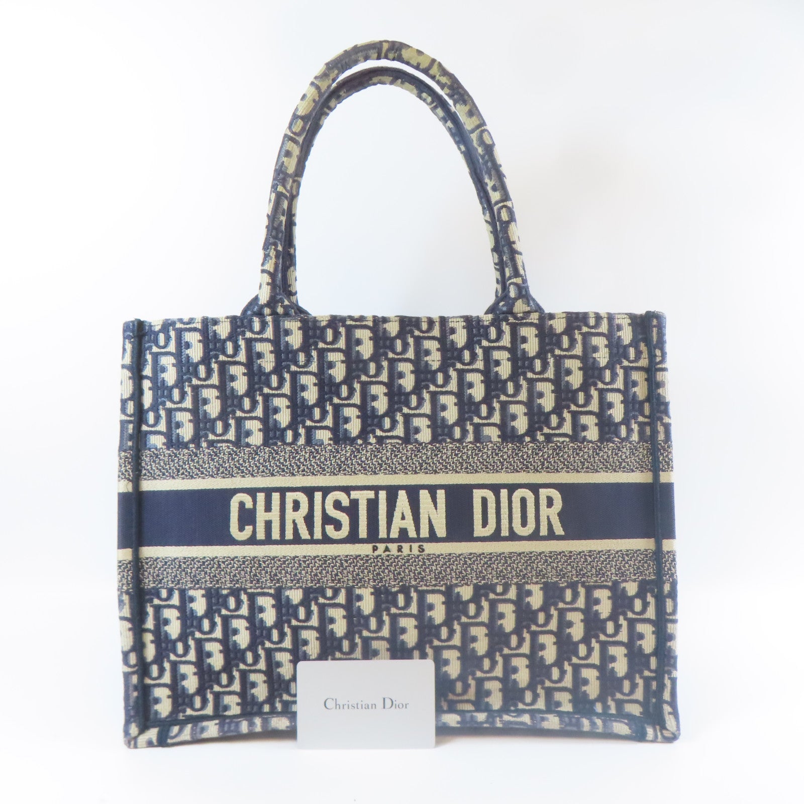 Dior 【激減優惠】帆布Book Tote Medium手挽袋藍色/米色