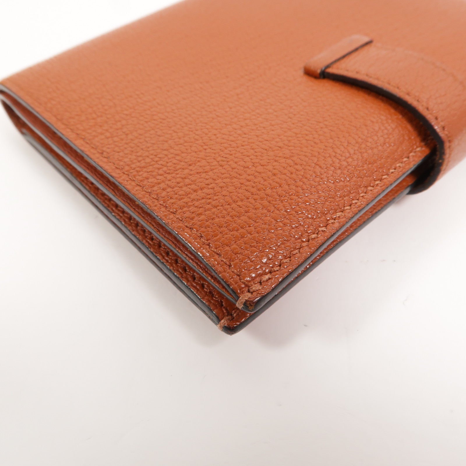 HERMES Chevre皮革Bearn Compact Wallet錢包Cuivre