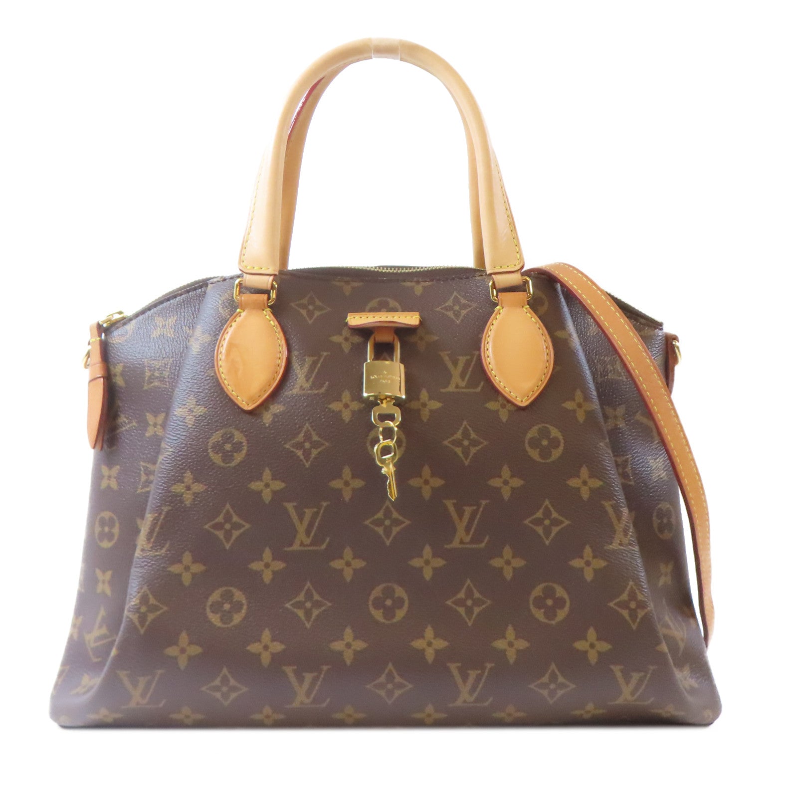 LOUIS VUITTON Monogram Rivoli MM金扣手挽肩背兩用袋啡色