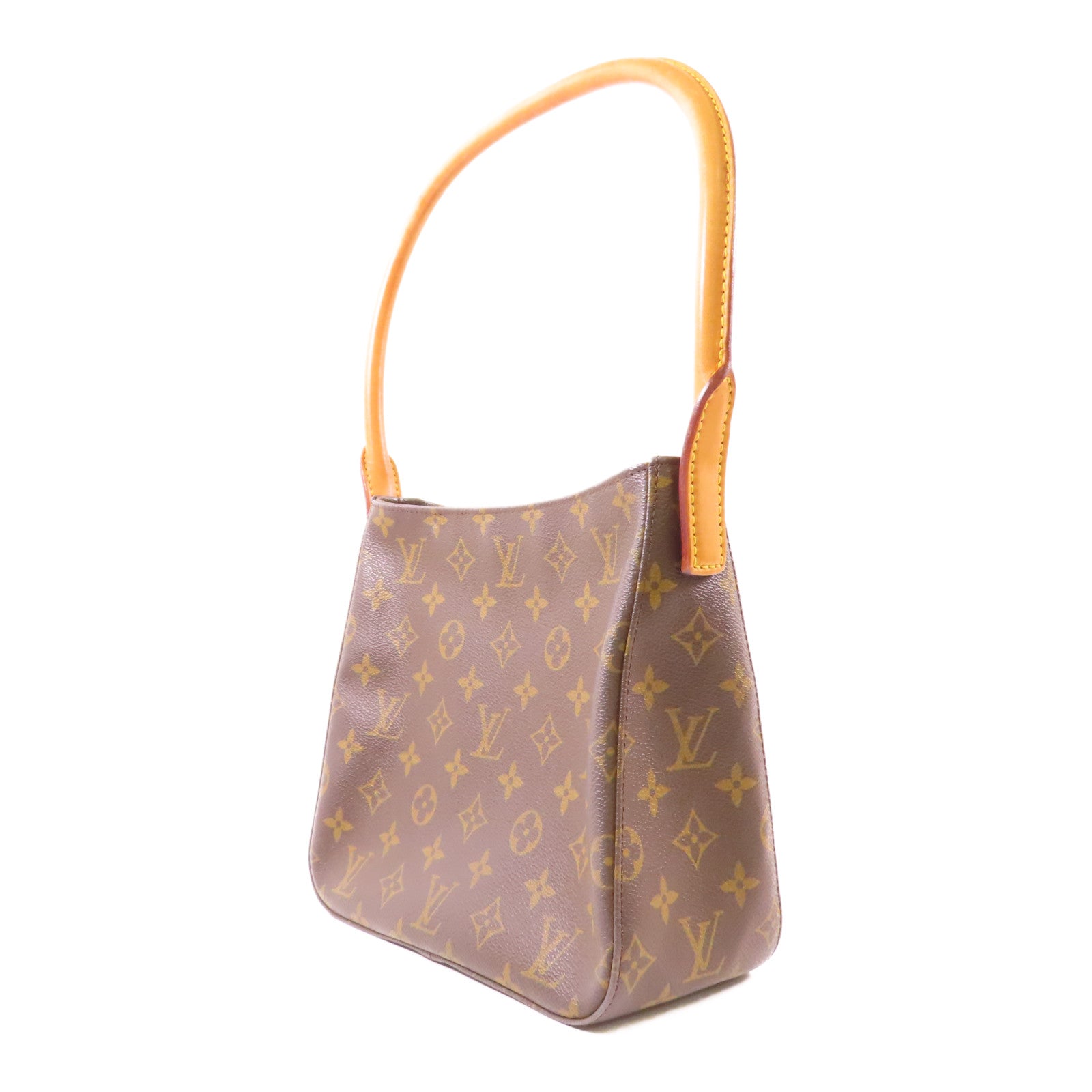LOUIS VUITTON Monogram Looping MM金扣肩背袋棕色