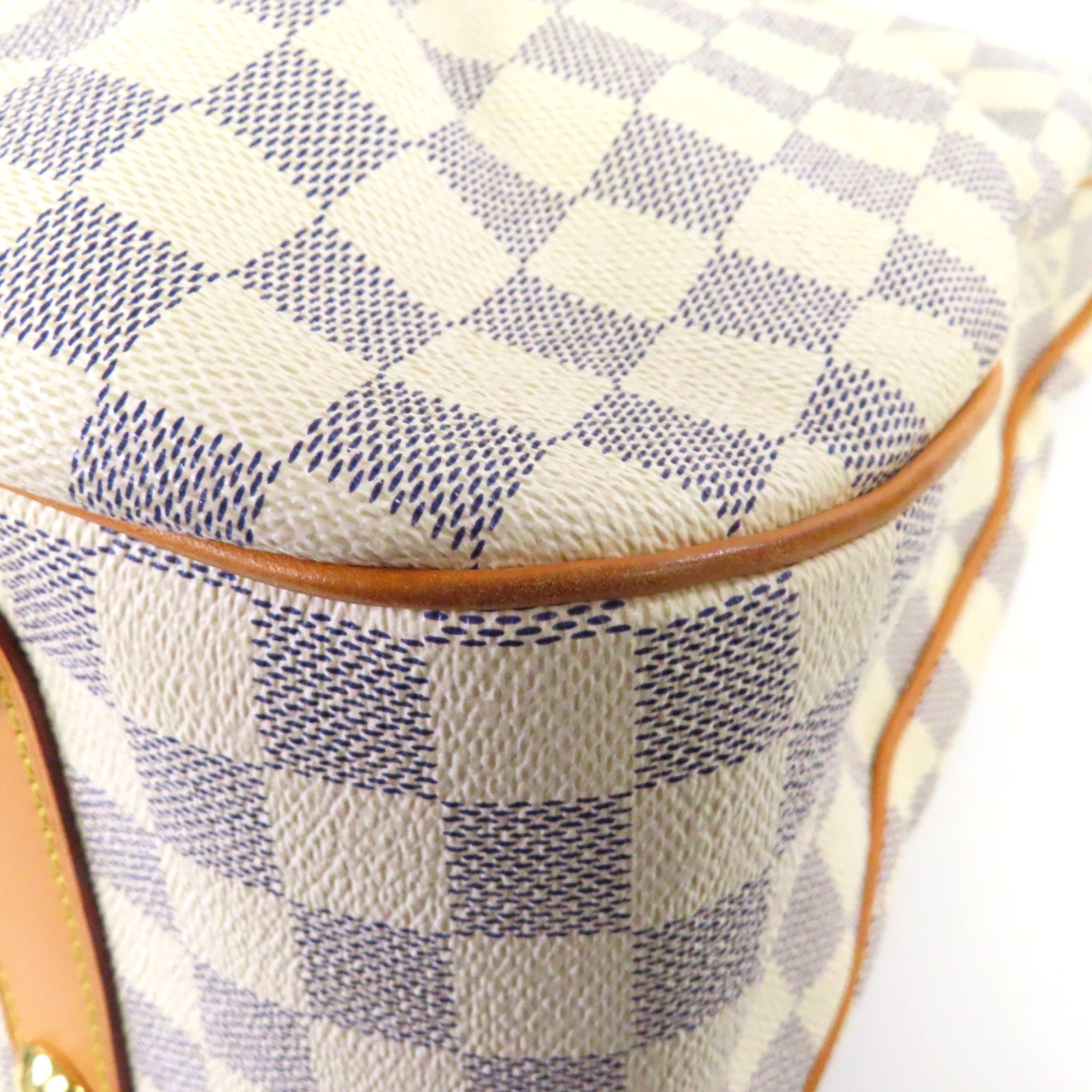 LOUIS VUITTON 【激減優惠】Damier Azur Siracusa GM金扣手挽肩背兩用袋藍色/白色