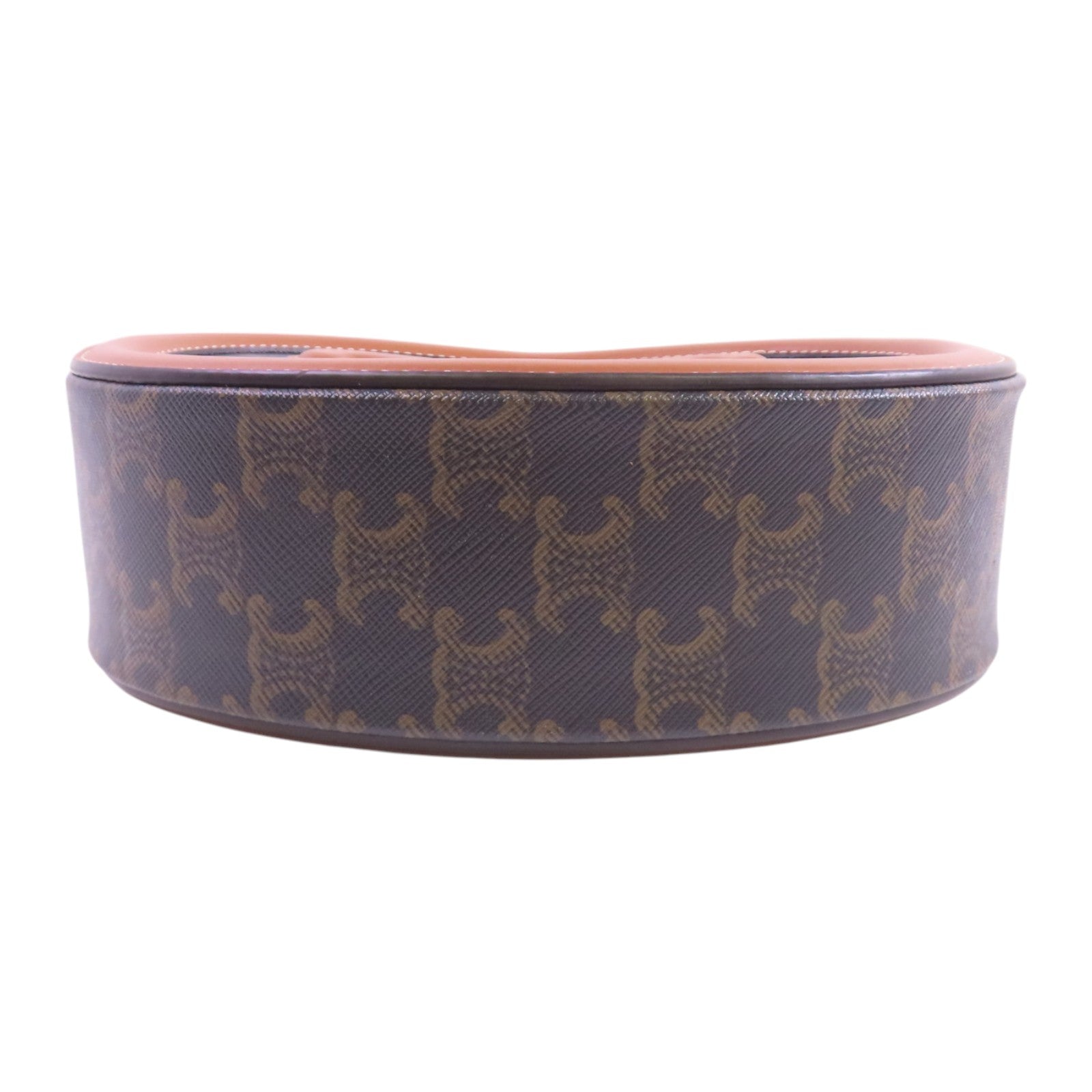 CELINE Triomphe帆布Triomphe Oval Shoulder Bag金扣肩背袋