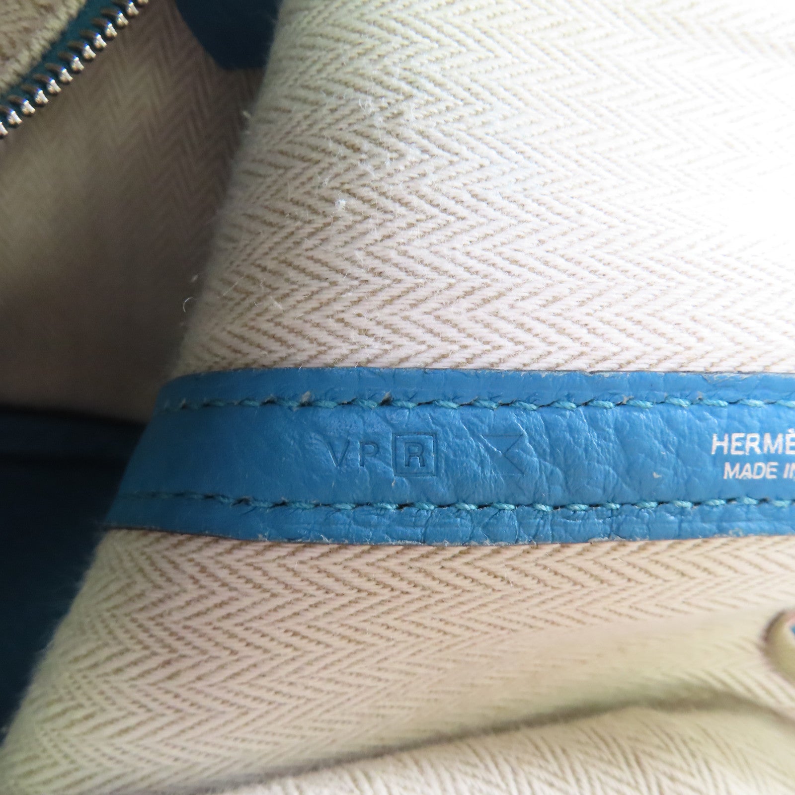 HERMES Negonda皮革Garden Party TPM Tote Bag銀扣手挽袋7B Turquoise/松石藍色