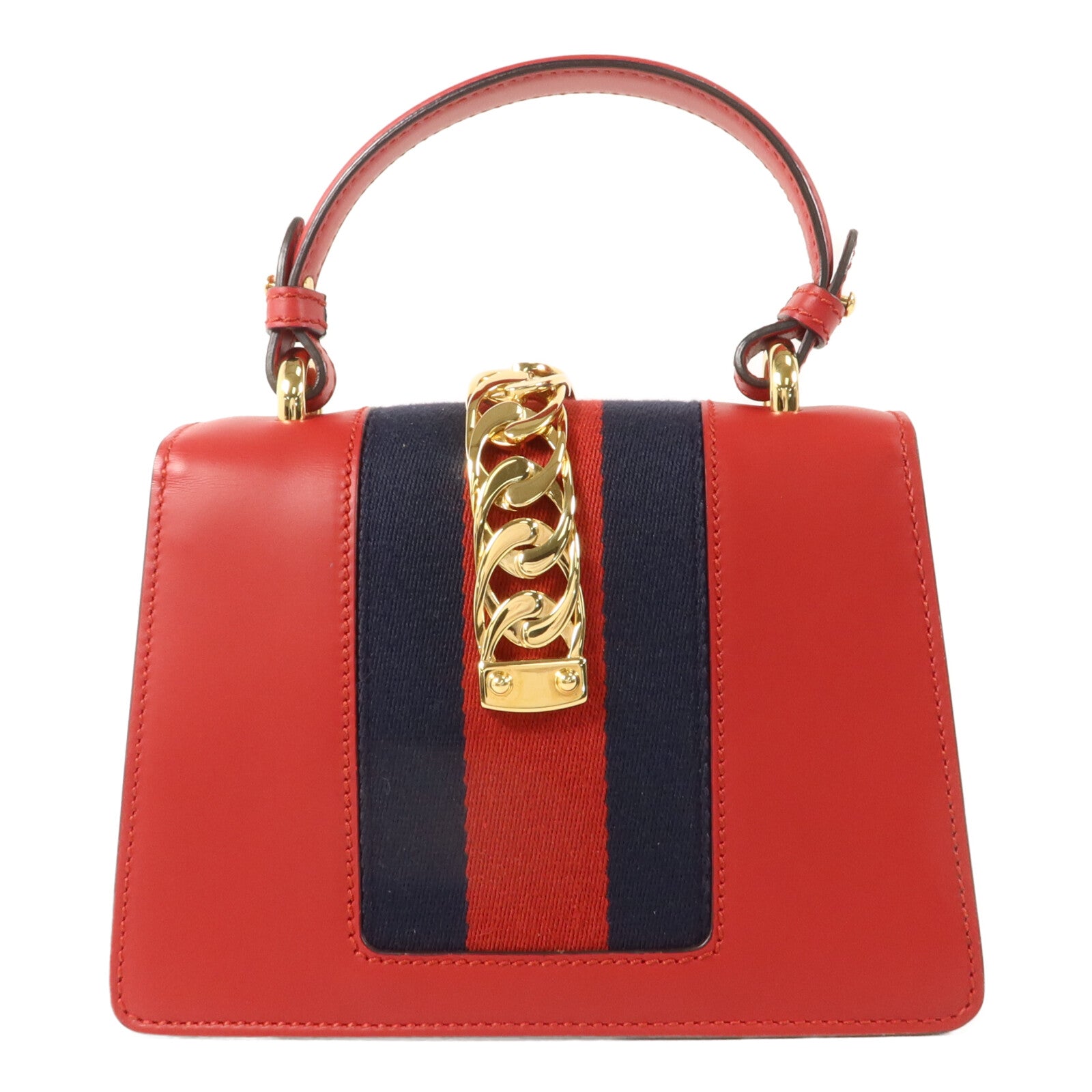 GUCCI 牛皮皮革Sylvie Mini手挽肩背兩用袋