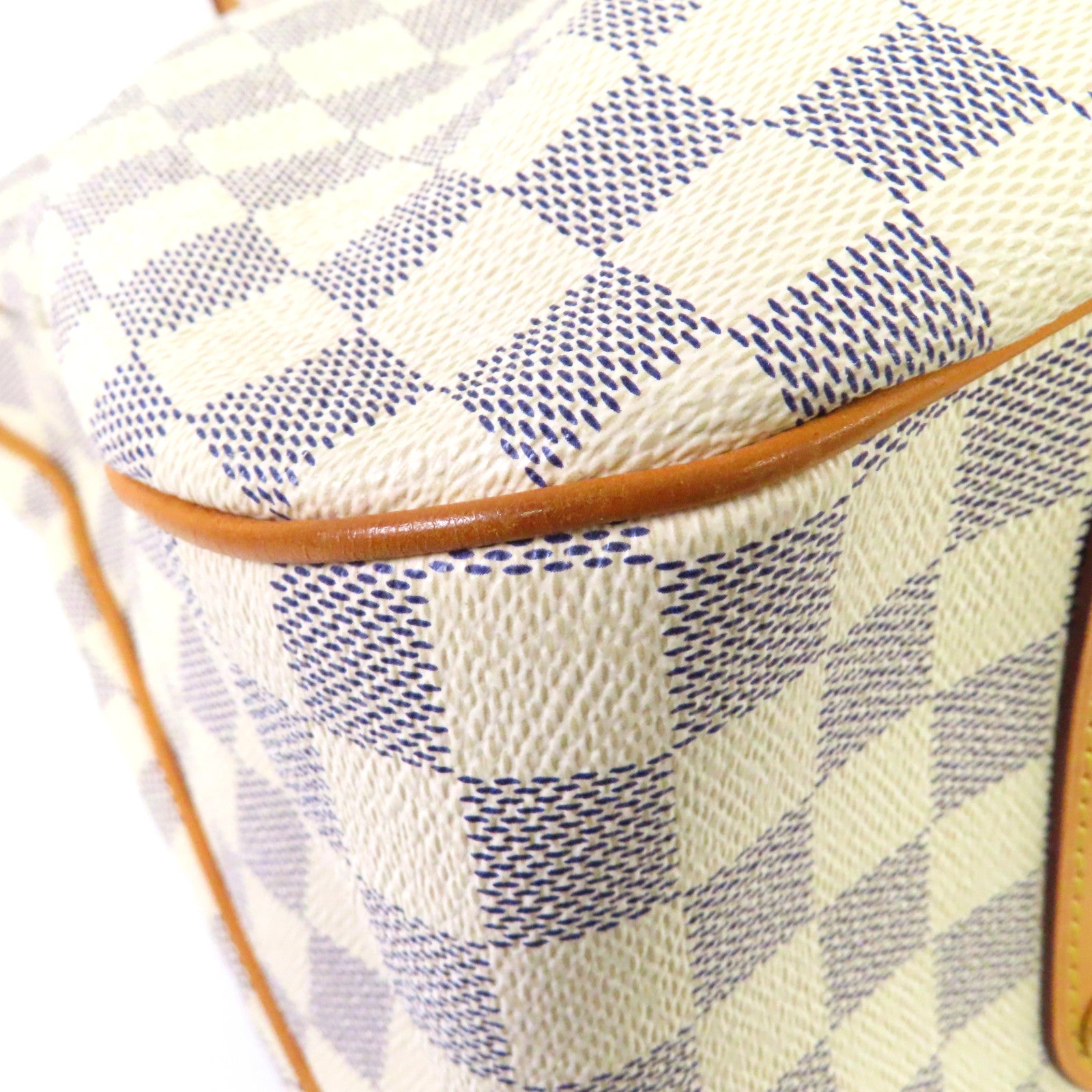 LOUIS VUITTON 【激減優惠】Damier Azur Siracusa GM金扣手挽肩背兩用袋藍色/白色