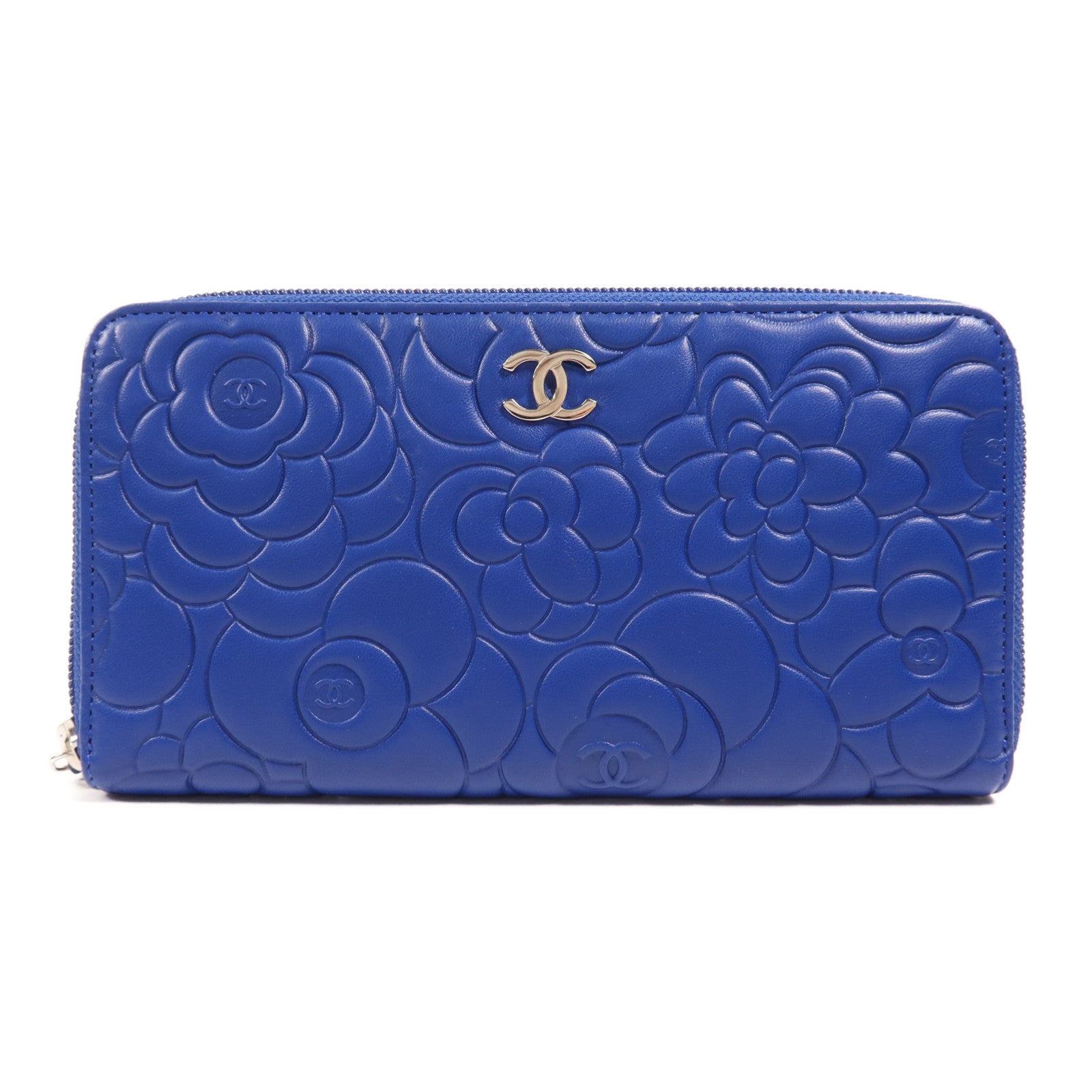 CHANEL 羊皮皮革Long Wallet銀扣長錢包