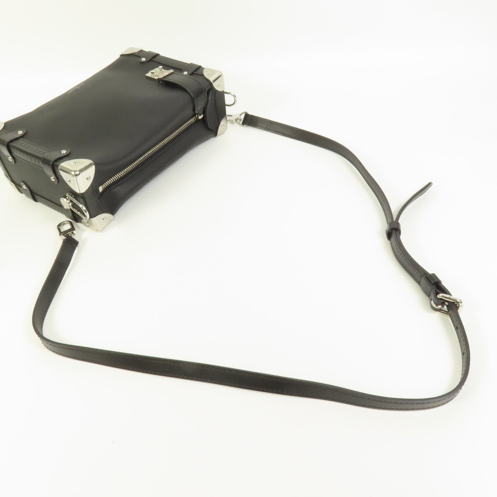 LOUIS VUITTON 牛皮皮革Side Trunk MM銀扣肩背袋