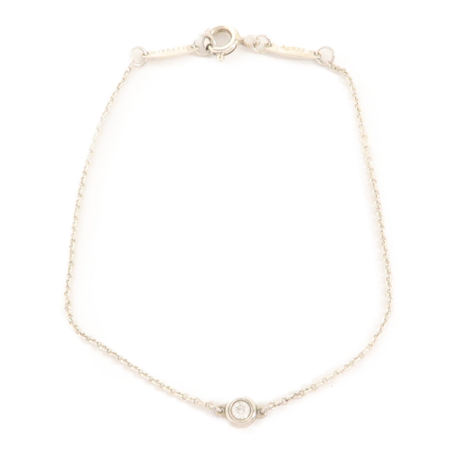TIFFANY＆CO 925純銀Elsa Peretti Diamond By the Yard手鏈
