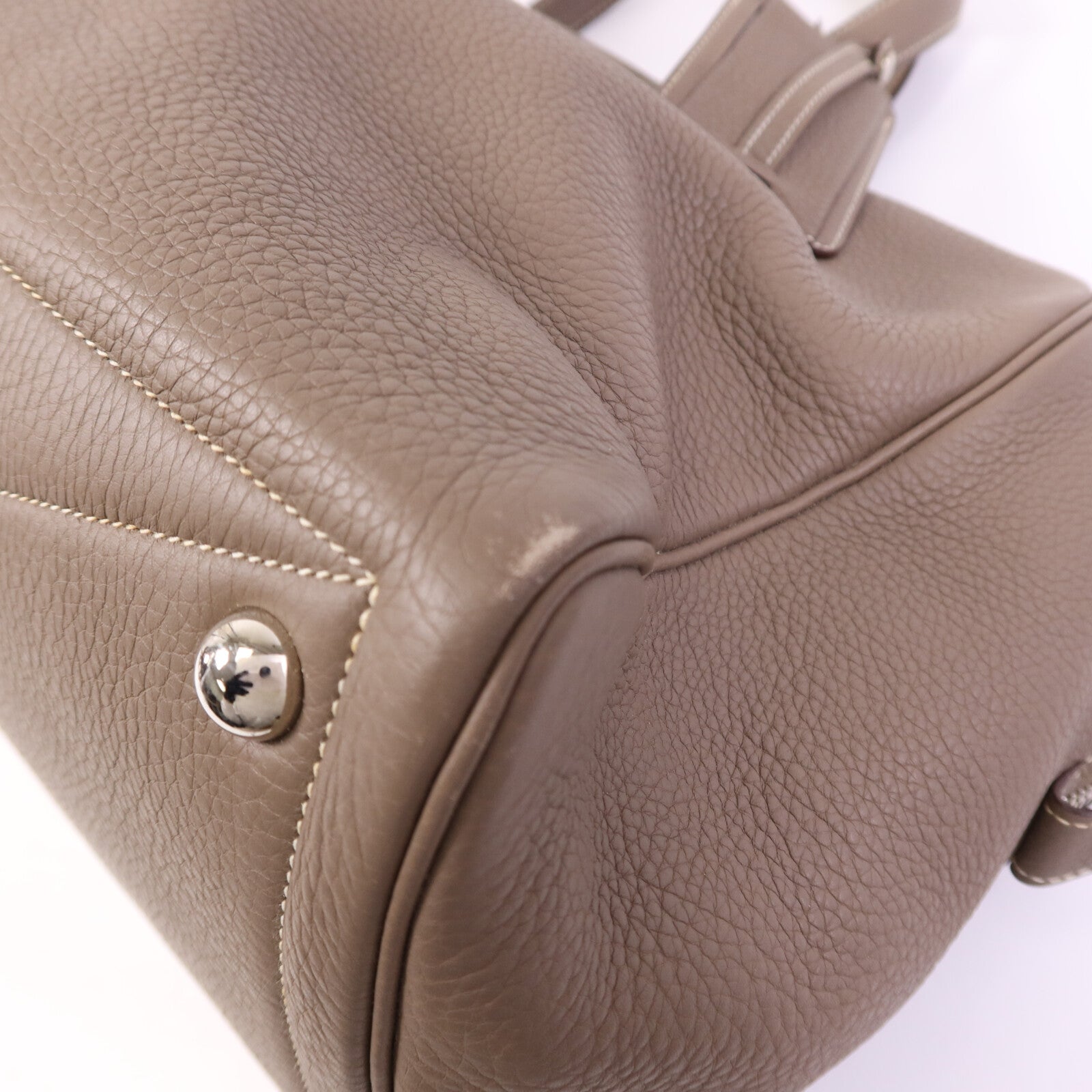 HERMES Clemence皮革Victoria 43銀扣肩背袋