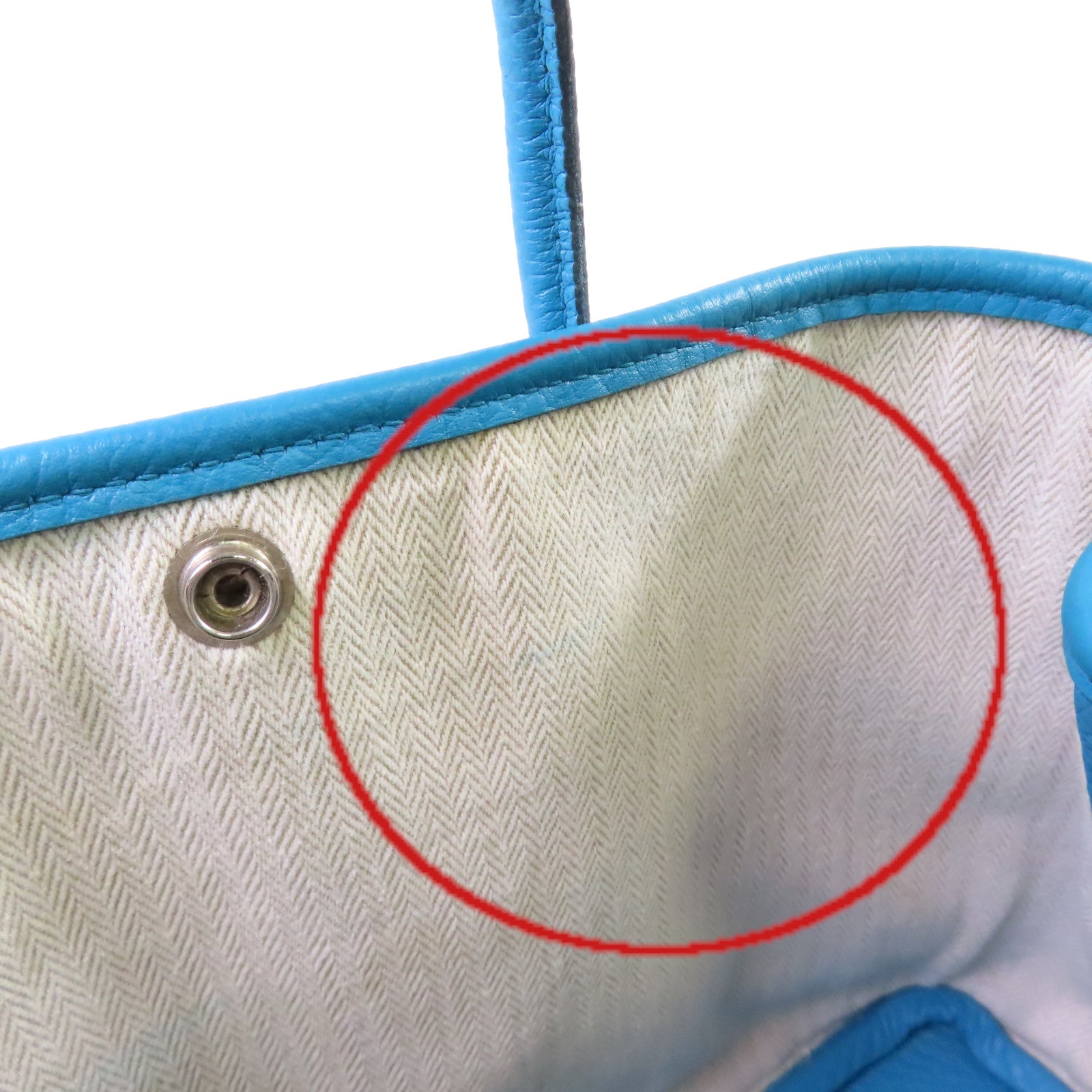 HERMES Negonda皮革Garden Party TPM Tote Bag銀扣手挽袋7B Turquoise/松石藍色