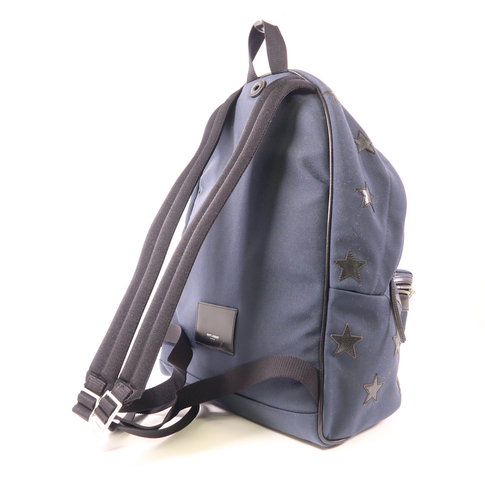 SAINT LAURENT 帆布Backpack銀扣背包