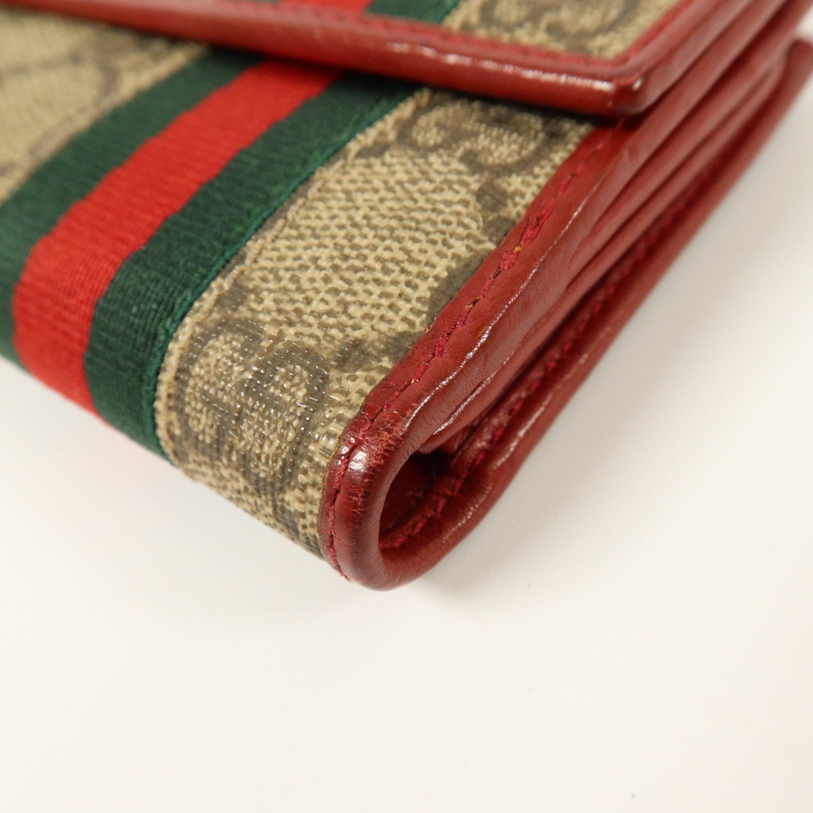 GUCCI 塗層帆布Wed Continental Long Wallet金扣長錢包