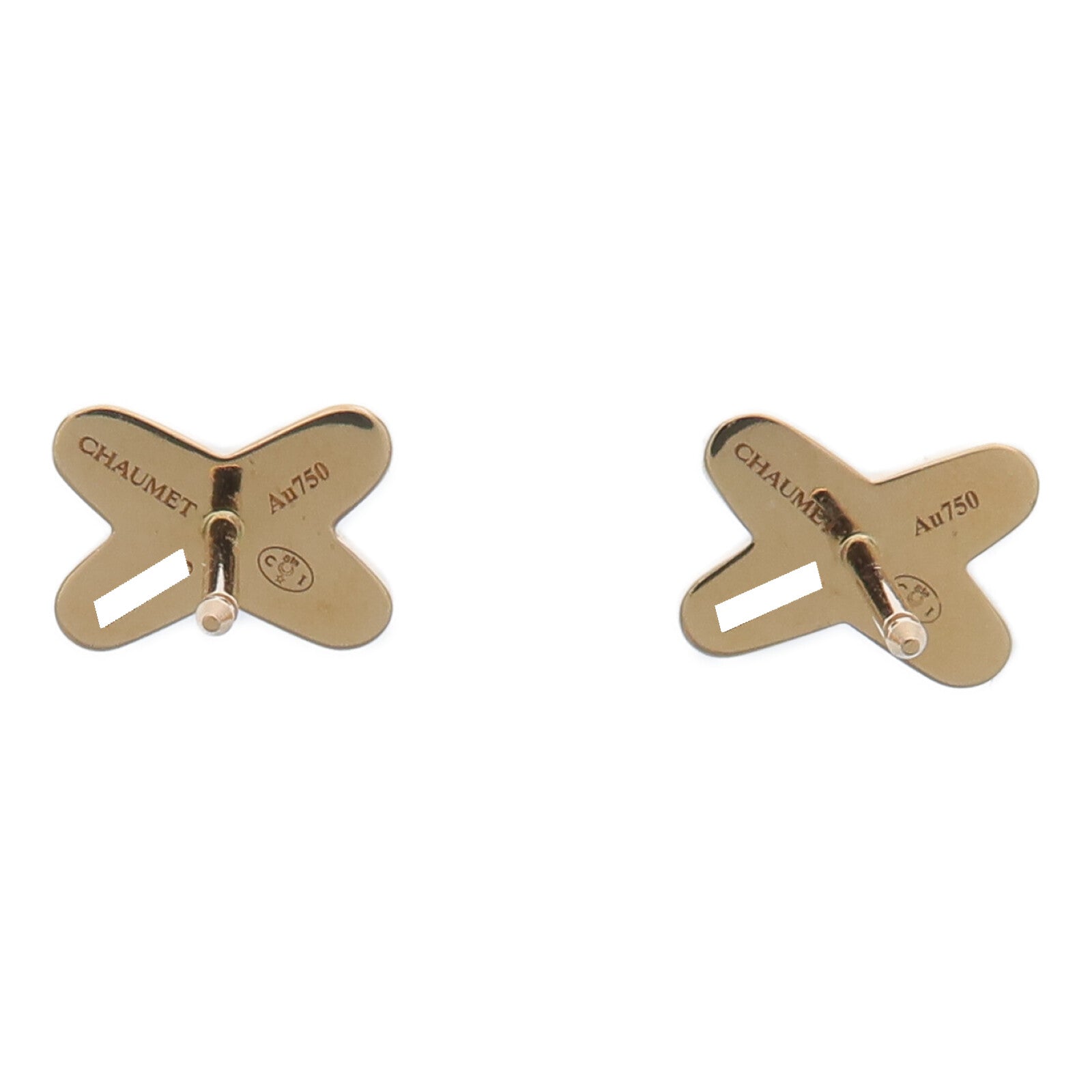Chaumet 18K玫瑰金Jeux De Liens縞瑪瑙/鑽石耳環