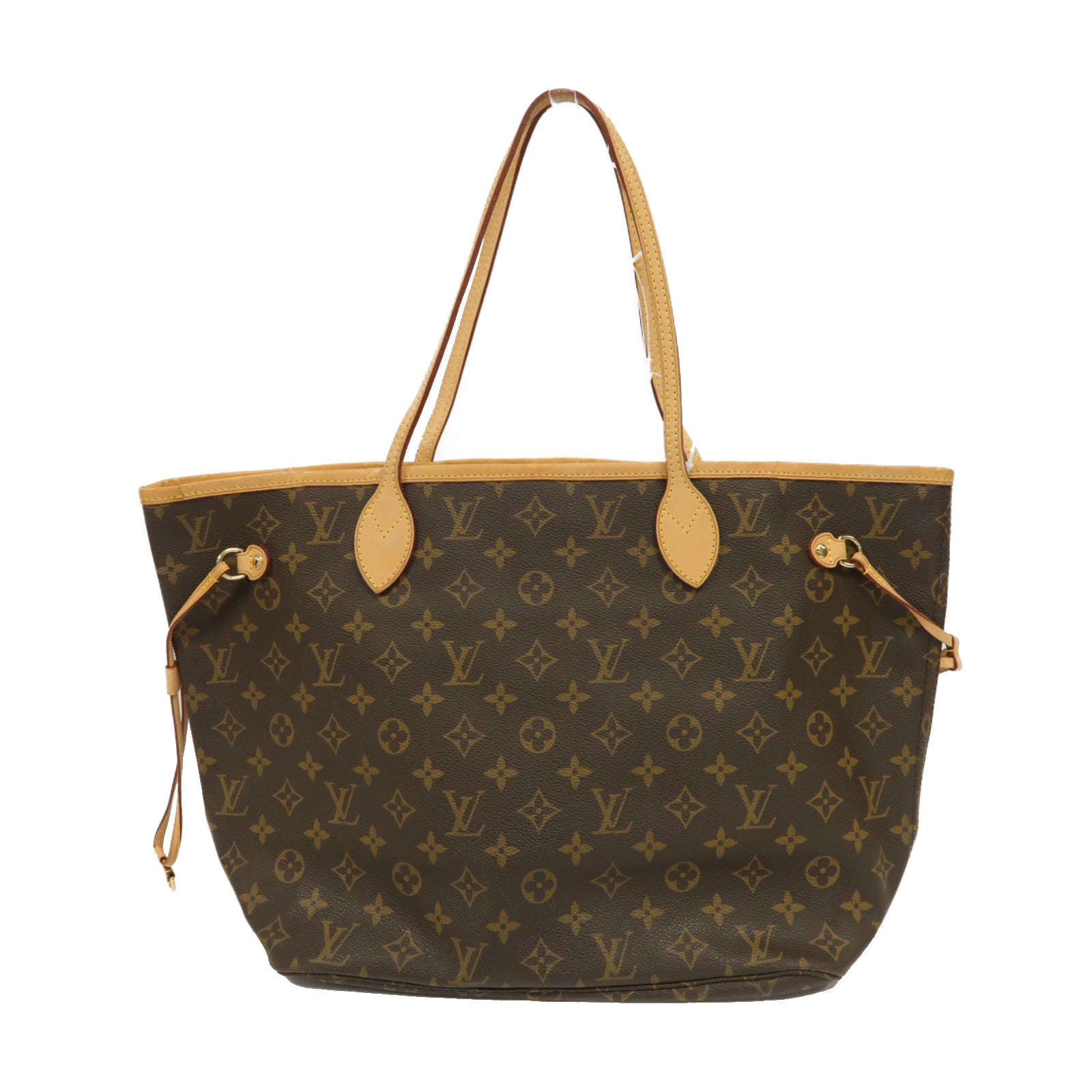 LOUIS VUITTON Monogram Neverfull MM金扣手挽袋啡色