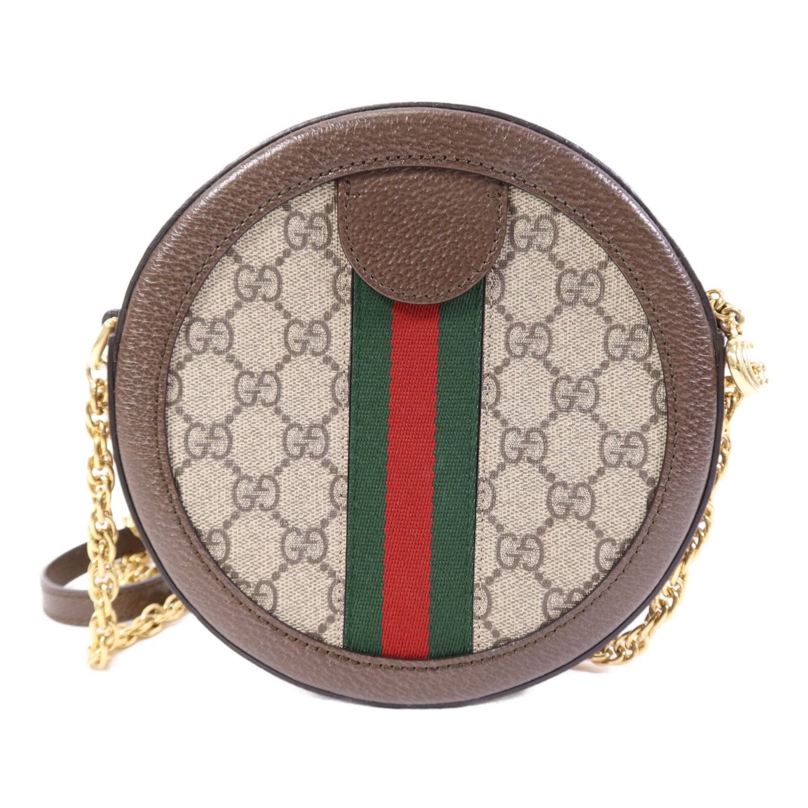 GUCCI 帆布Ophidia GG Mini金扣鏈帶肩背袋