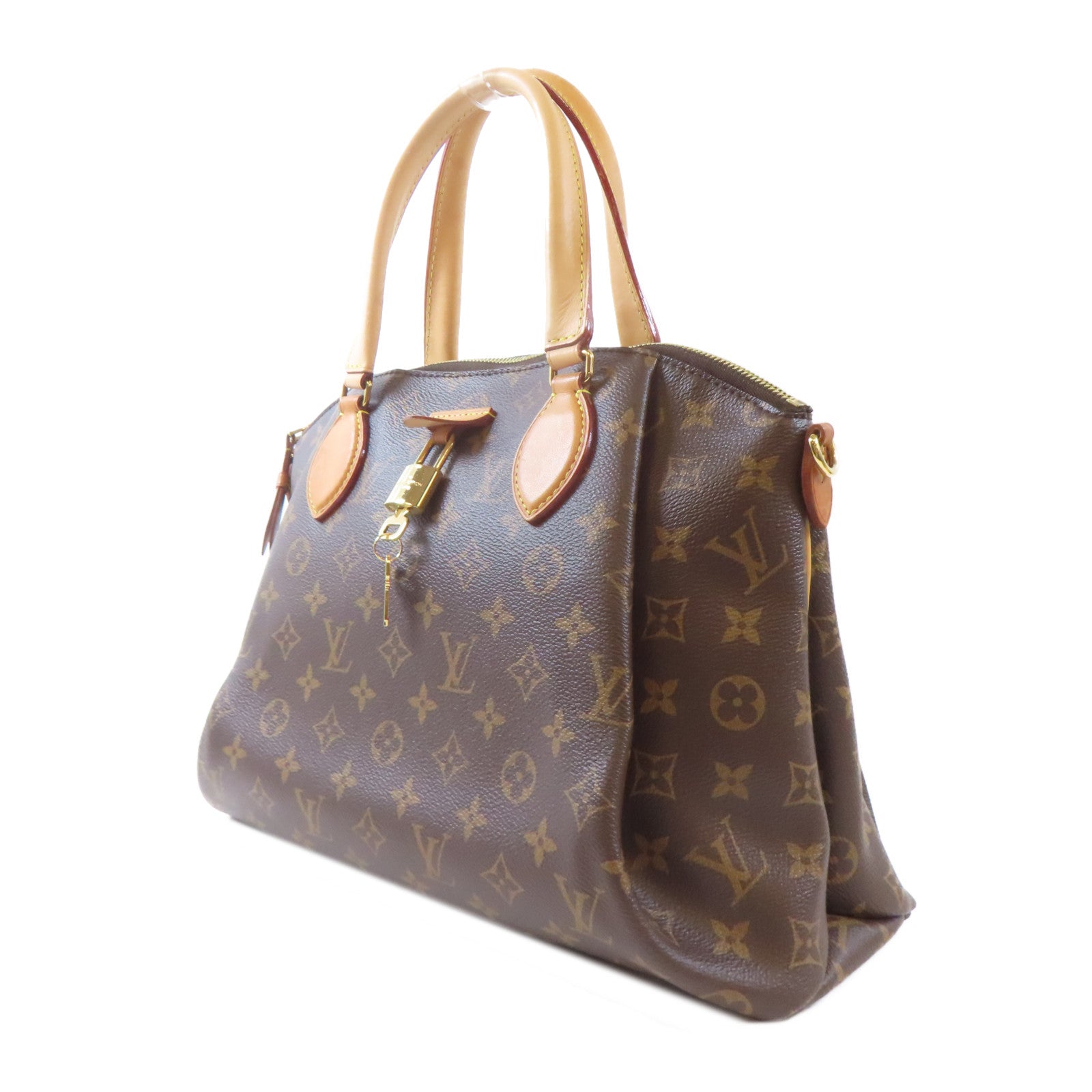 LOUIS VUITTON Monogram Rivoli MM金扣手挽肩背兩用袋啡色