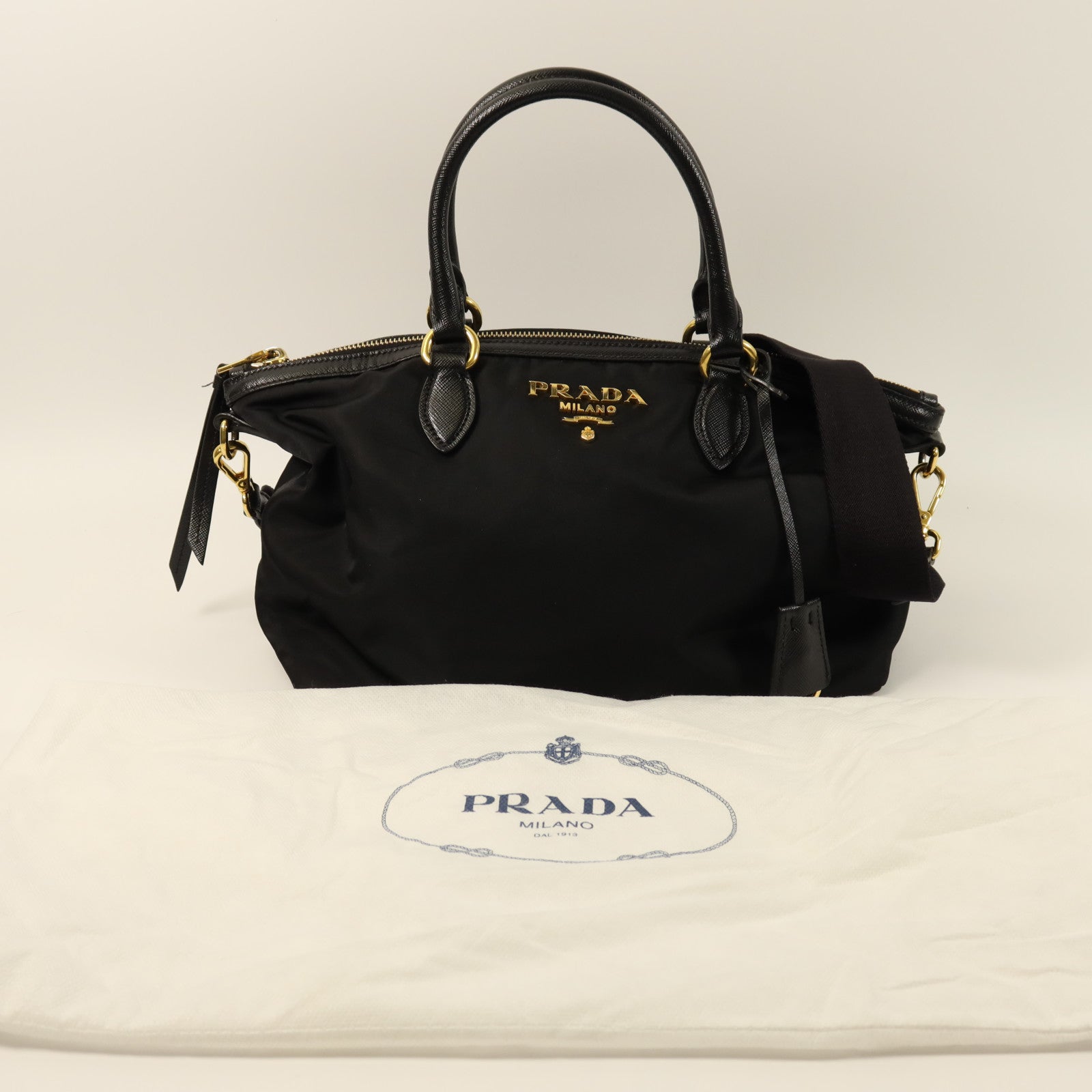 PRADA 尼龍Shoulder Bag金扣手挽肩背兩用袋