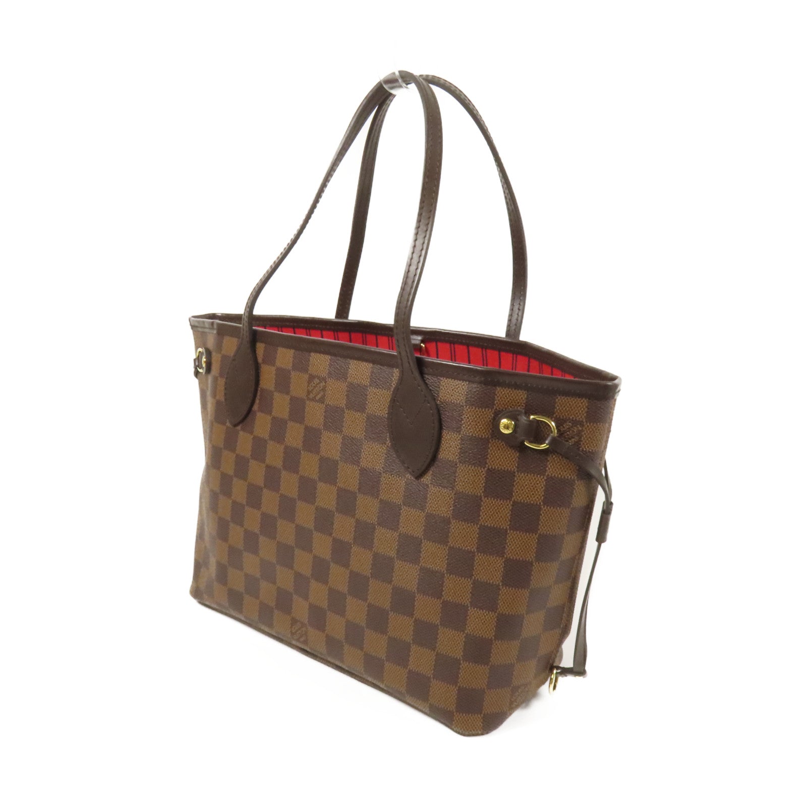 LOUIS VUITTON Damier Neverfull PM金扣手挽袋