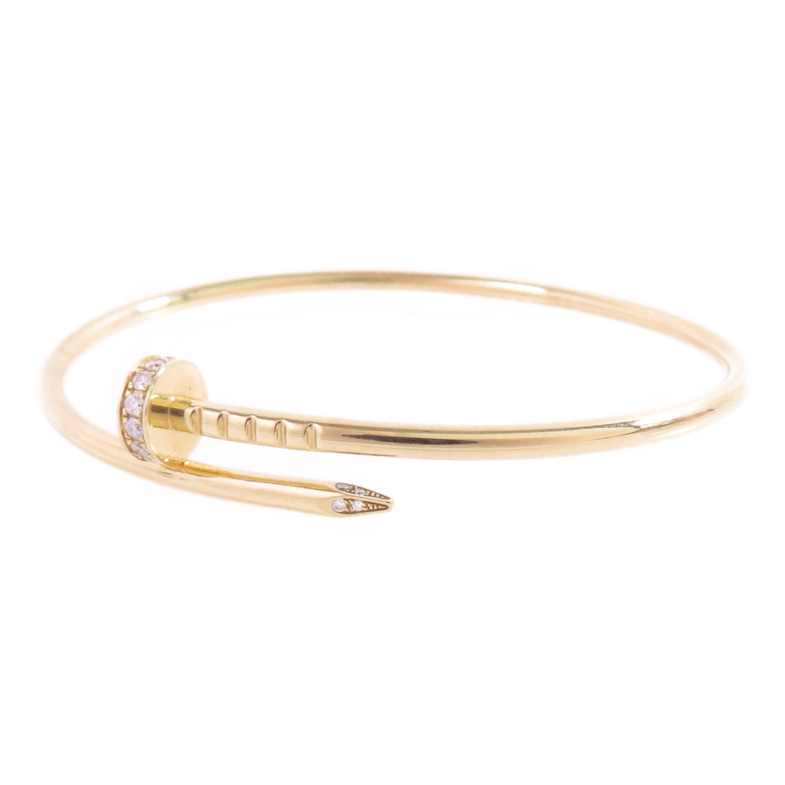 CARTIER 18K黃金/鑽石Juste Un Clou Diamond Bangle手鐲Cartier#17
