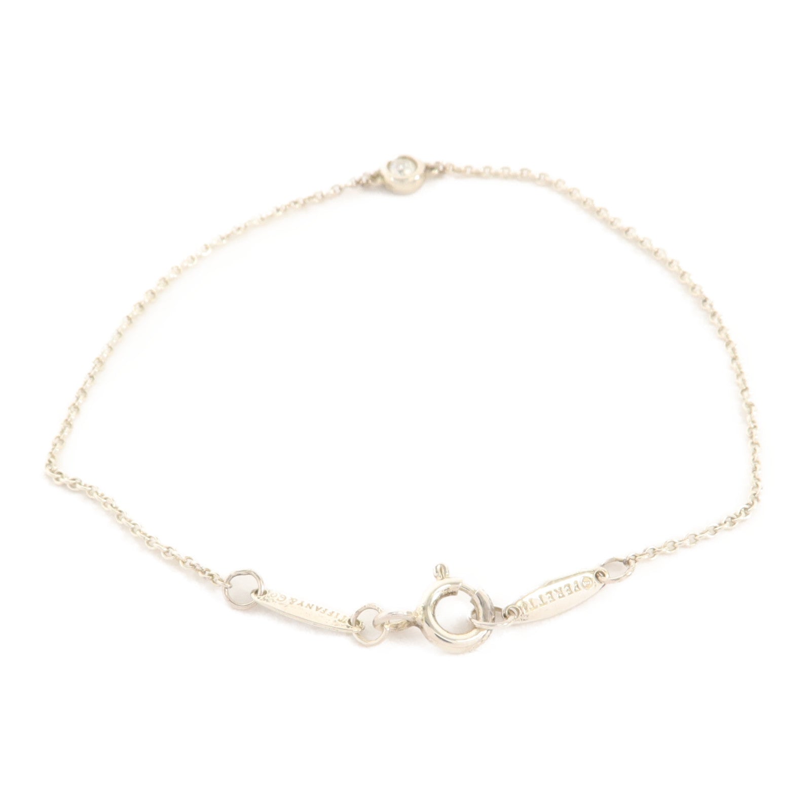 TIFFANY＆CO 925純銀Elsa Peretti Diamond By the Yard手鏈
