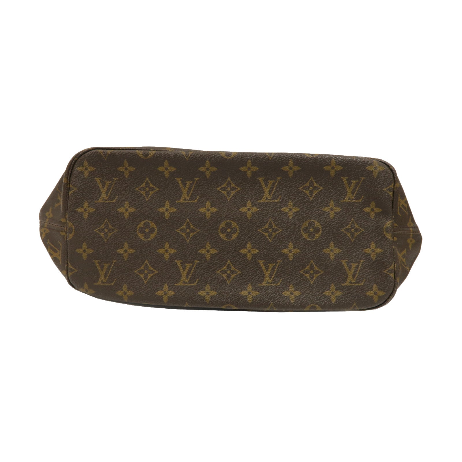 LOUIS VUITTON Monogram Neverfull MM金扣手挽袋啡色