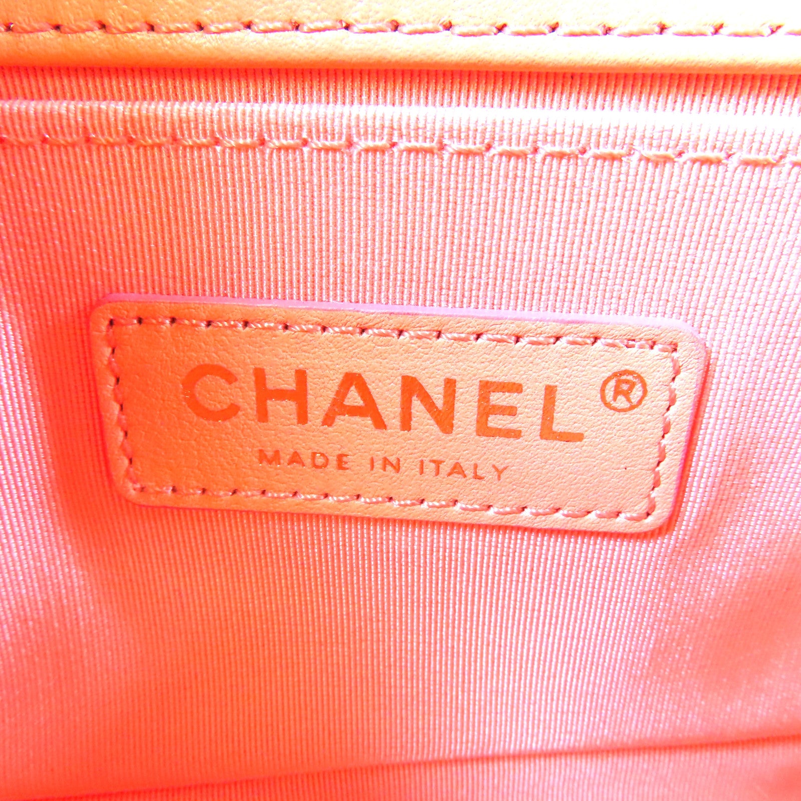 CHANEL 【激減優惠】菱格牛皮皮革Boy金扣鏈帶肩背袋粉紅色